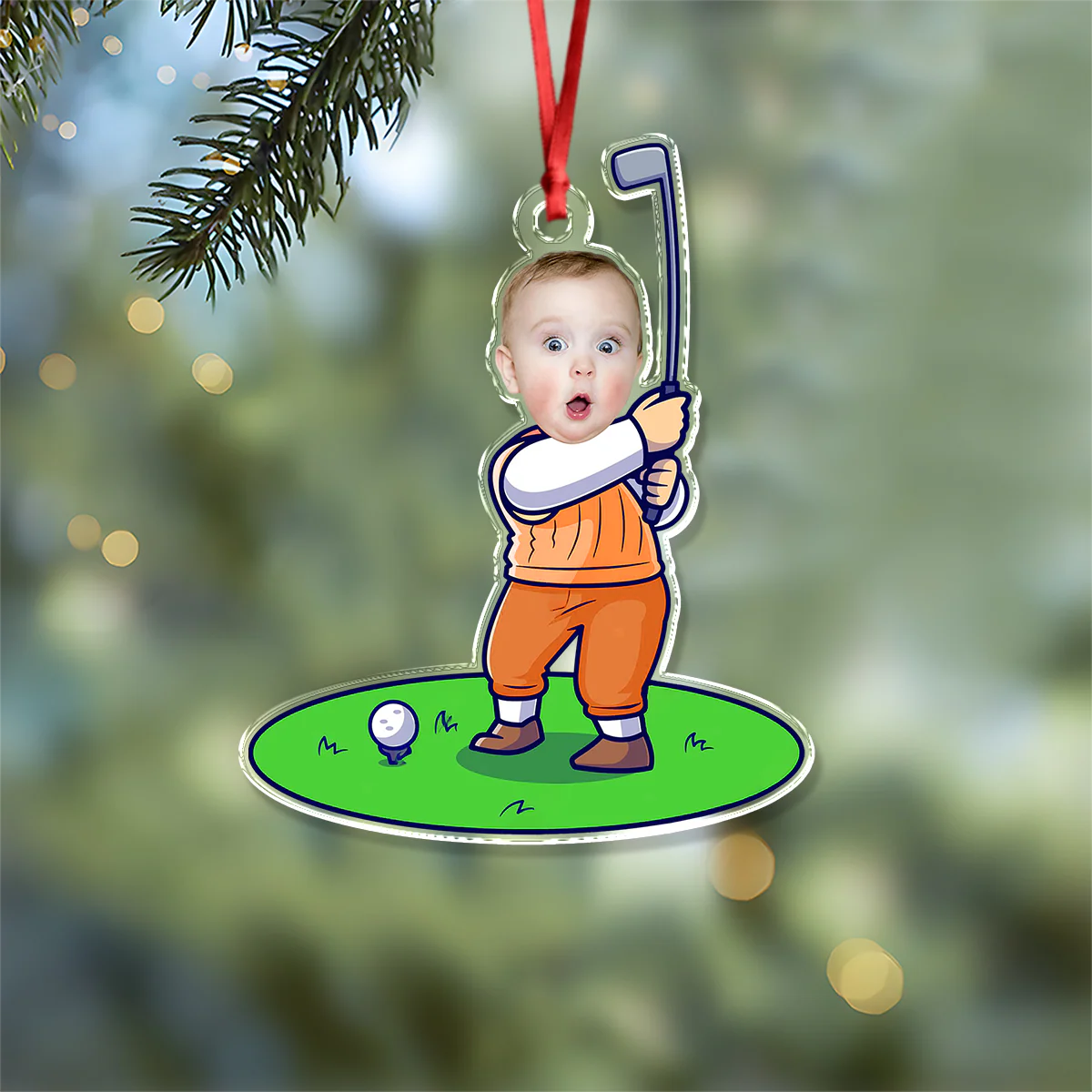 Custom Funny Face Golfer Acrylic Ornament HA75 892714 - Image 6