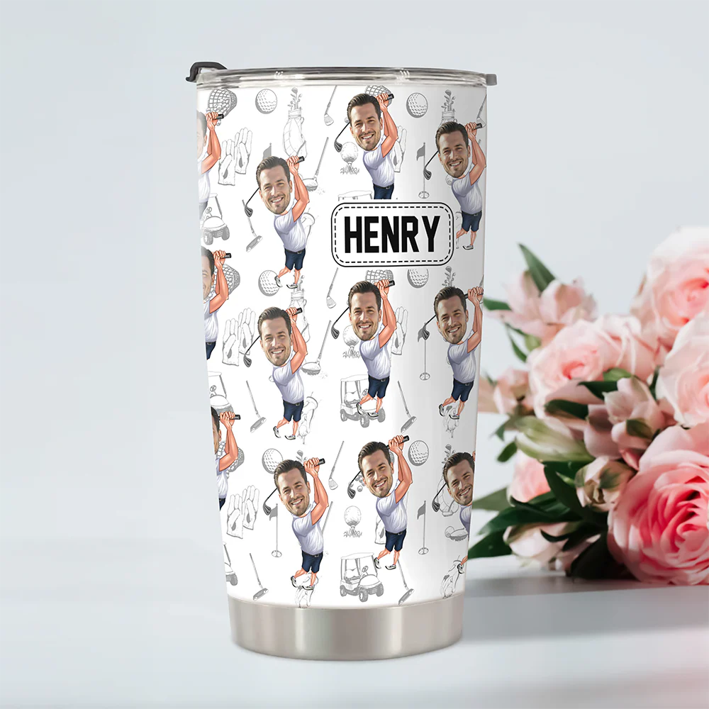 Custom Funny Golfer Photo Fat Tumbler - Golf Lovers Gift HA75 920588 - Image 4