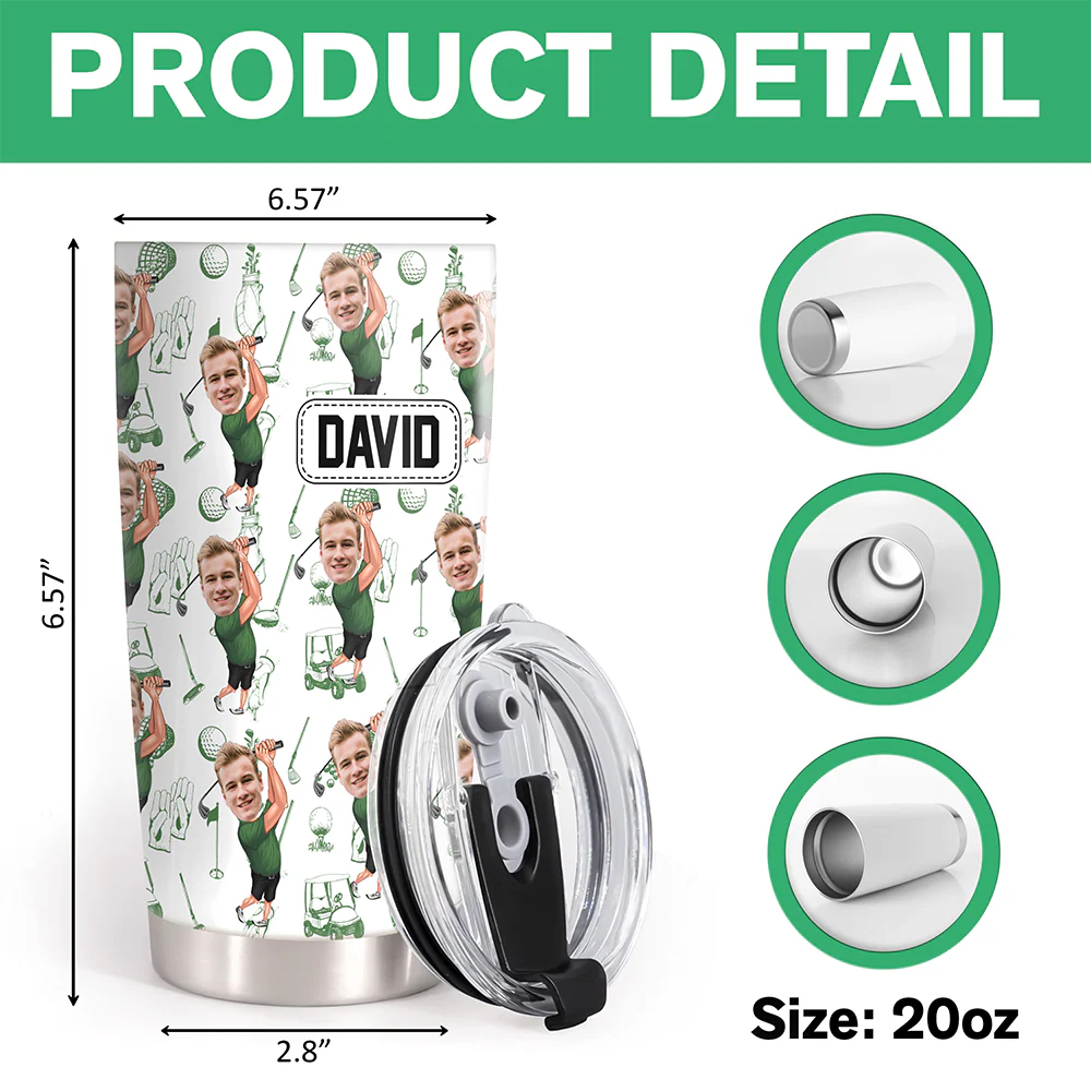 Custom Funny Golfer Photo Fat Tumbler - Golf Lovers Gift HA75 920588 - Image 7