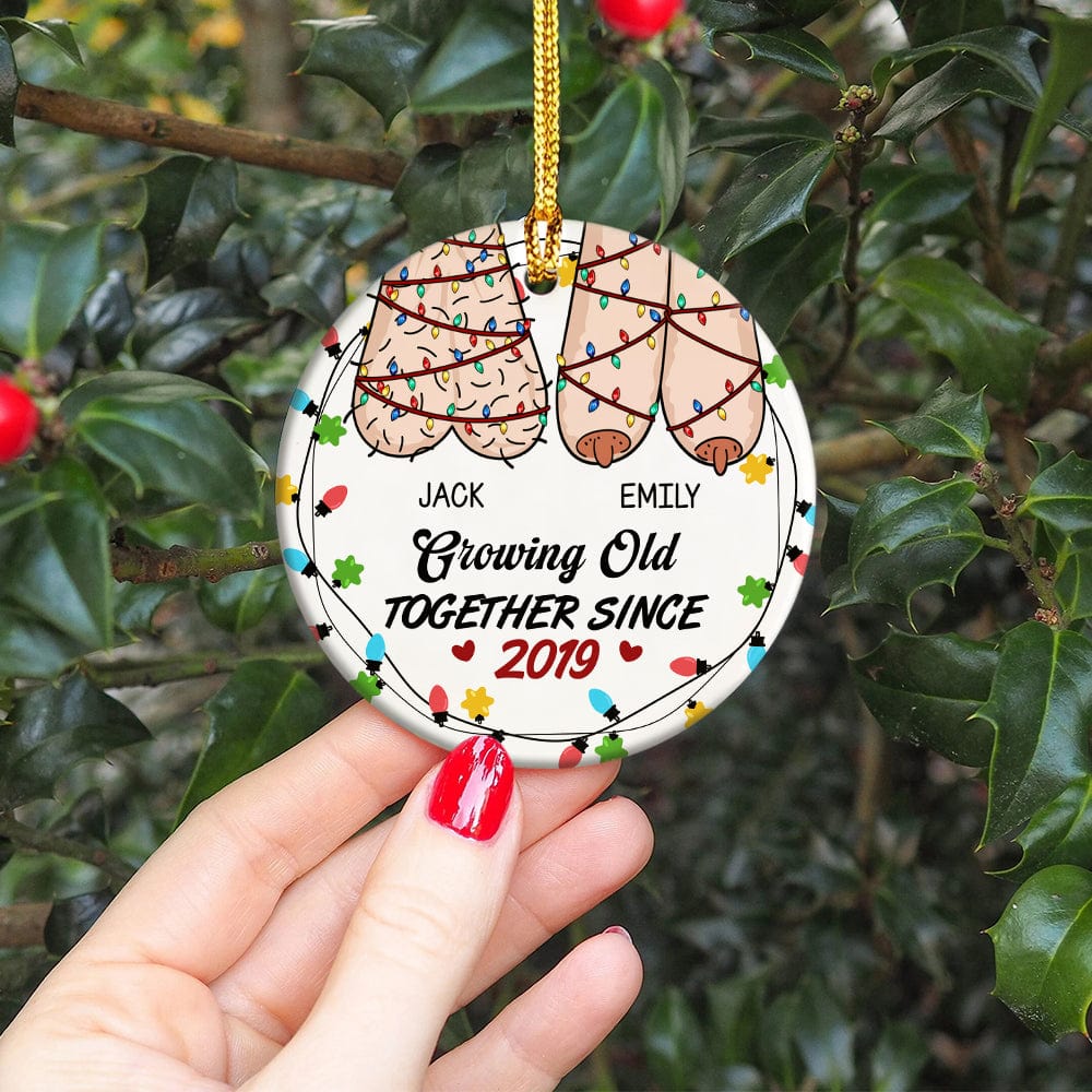 Custom Growing Old Together Since Couples Personalized Ceramic Ornament HA75 891772 - Image 3
