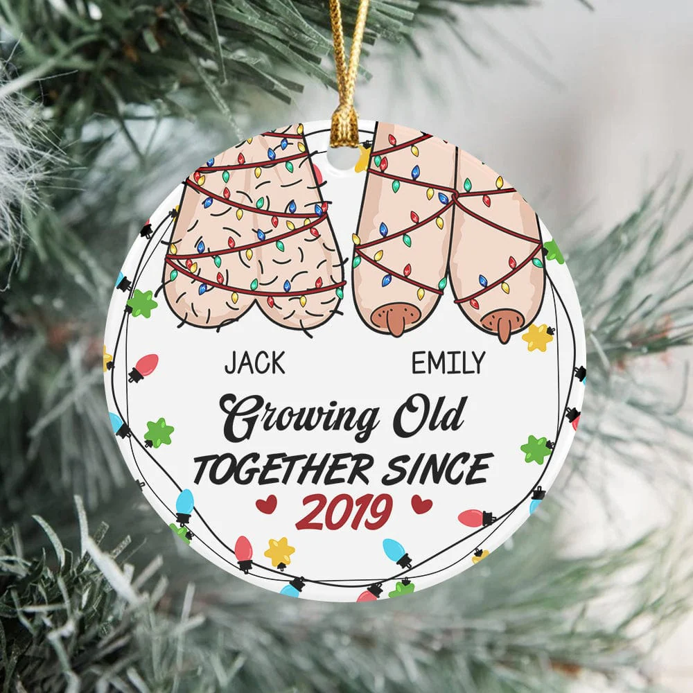 Custom Growing Old Together Since Couples Personalized Ceramic Ornament HA75 891772 - Image 4