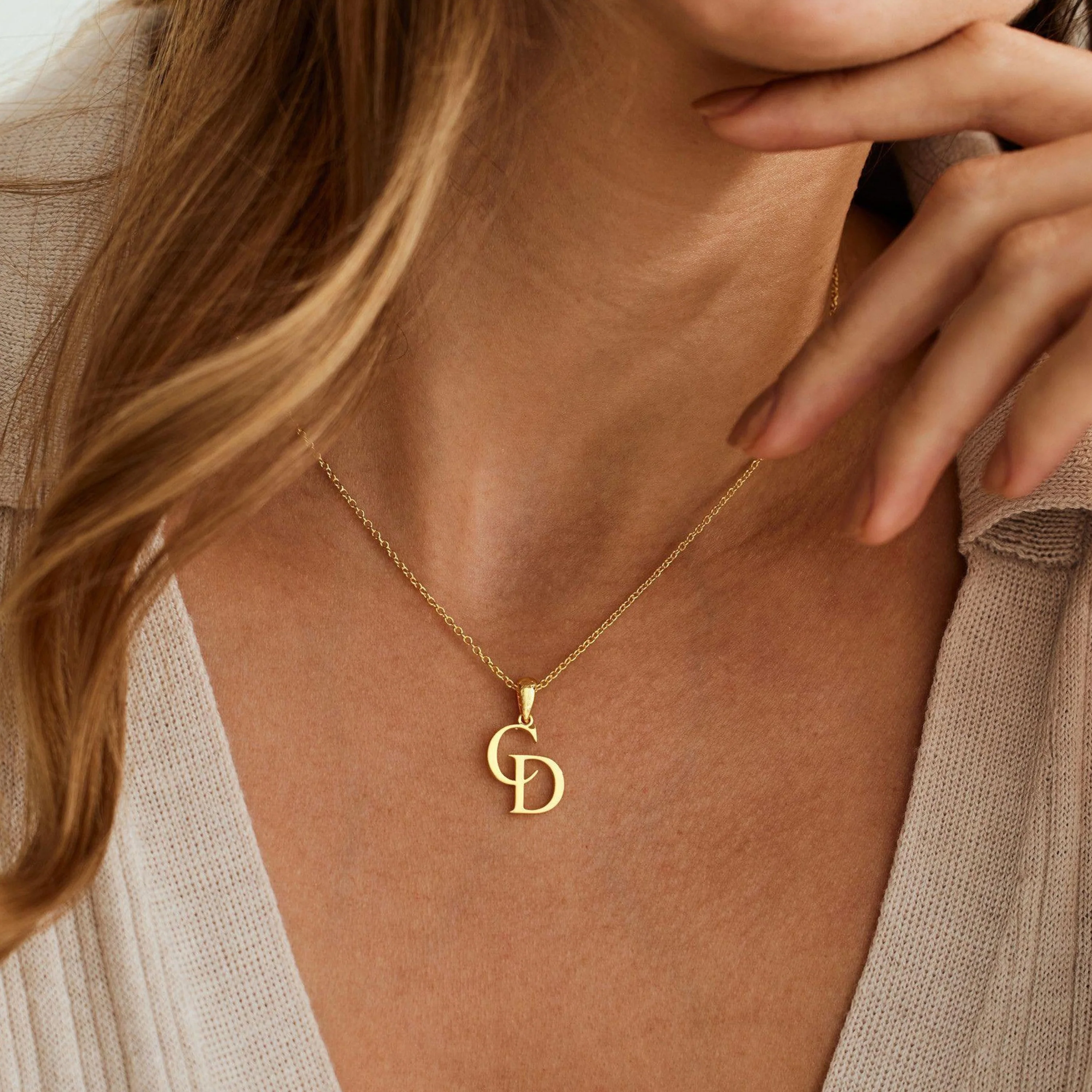 Custom Initial Necklace, Two Letter Necklace, Personalized Double Initial Necklace, Couple Gift for Her HA75 898600