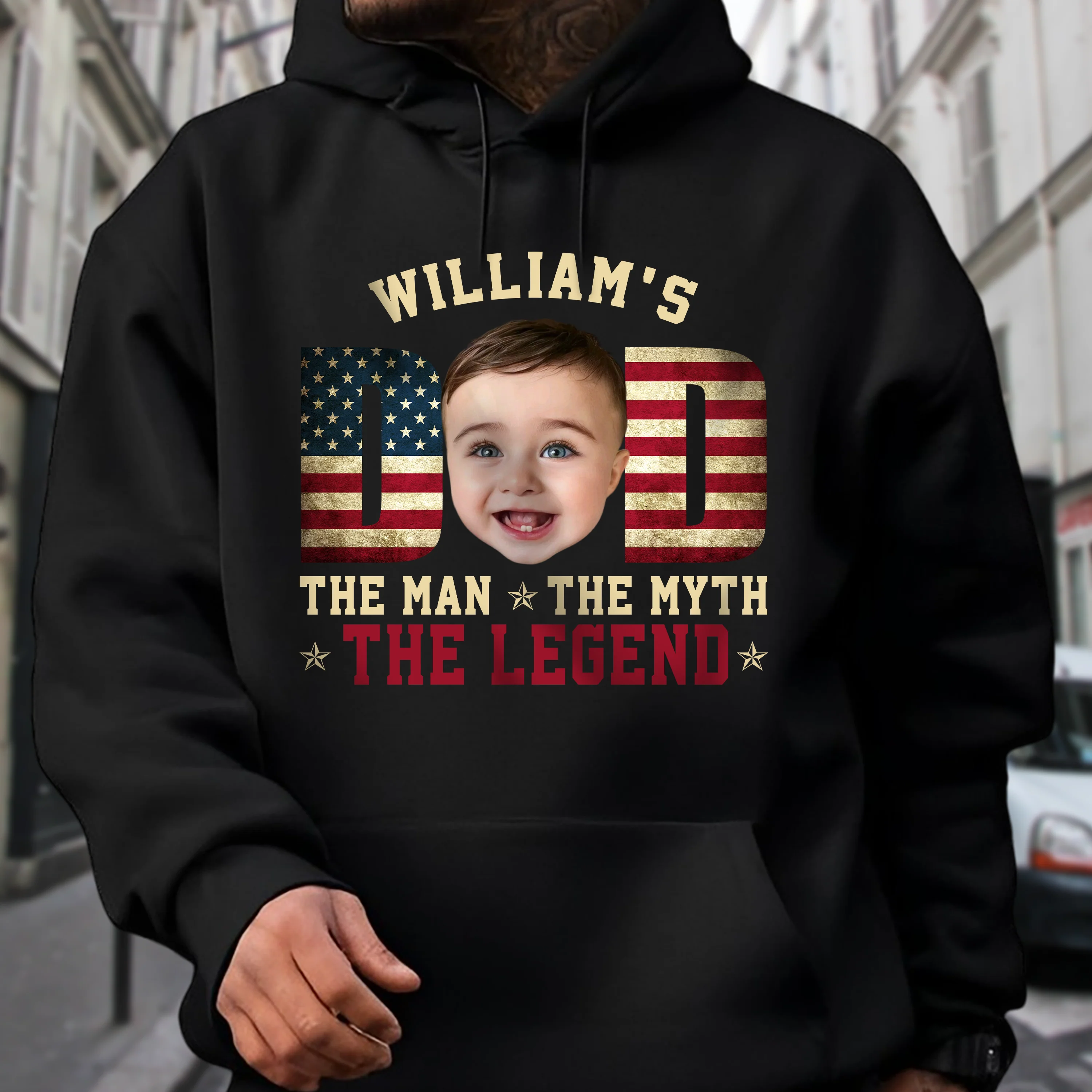 Custom Kid Photo - Dad, The Man The Myth The Legend Dad Shirt HA75 892416 - Image 2