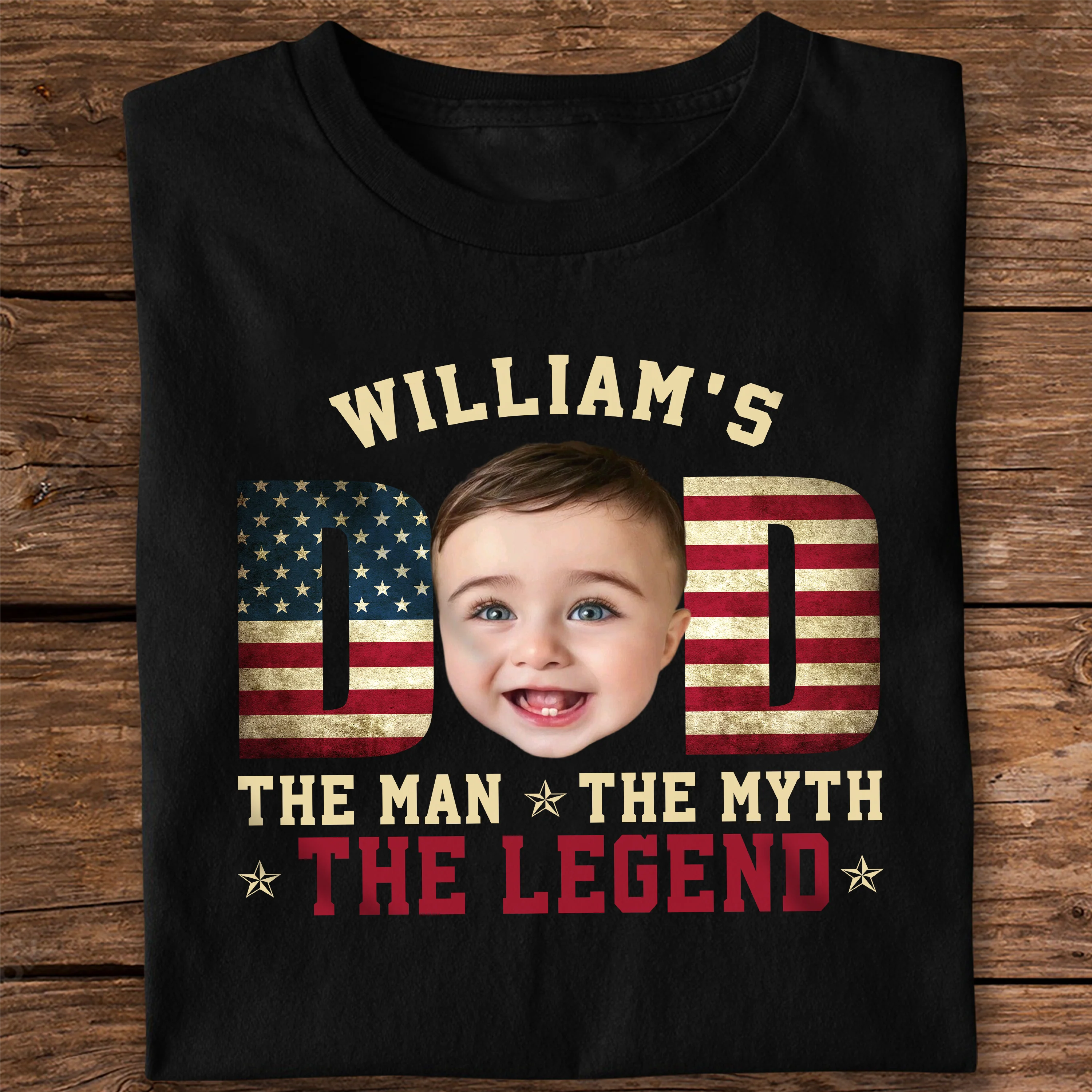 Custom Kid Photo - Dad, The Man The Myth The Legend Dad Shirt HA75 892416 - Image 3