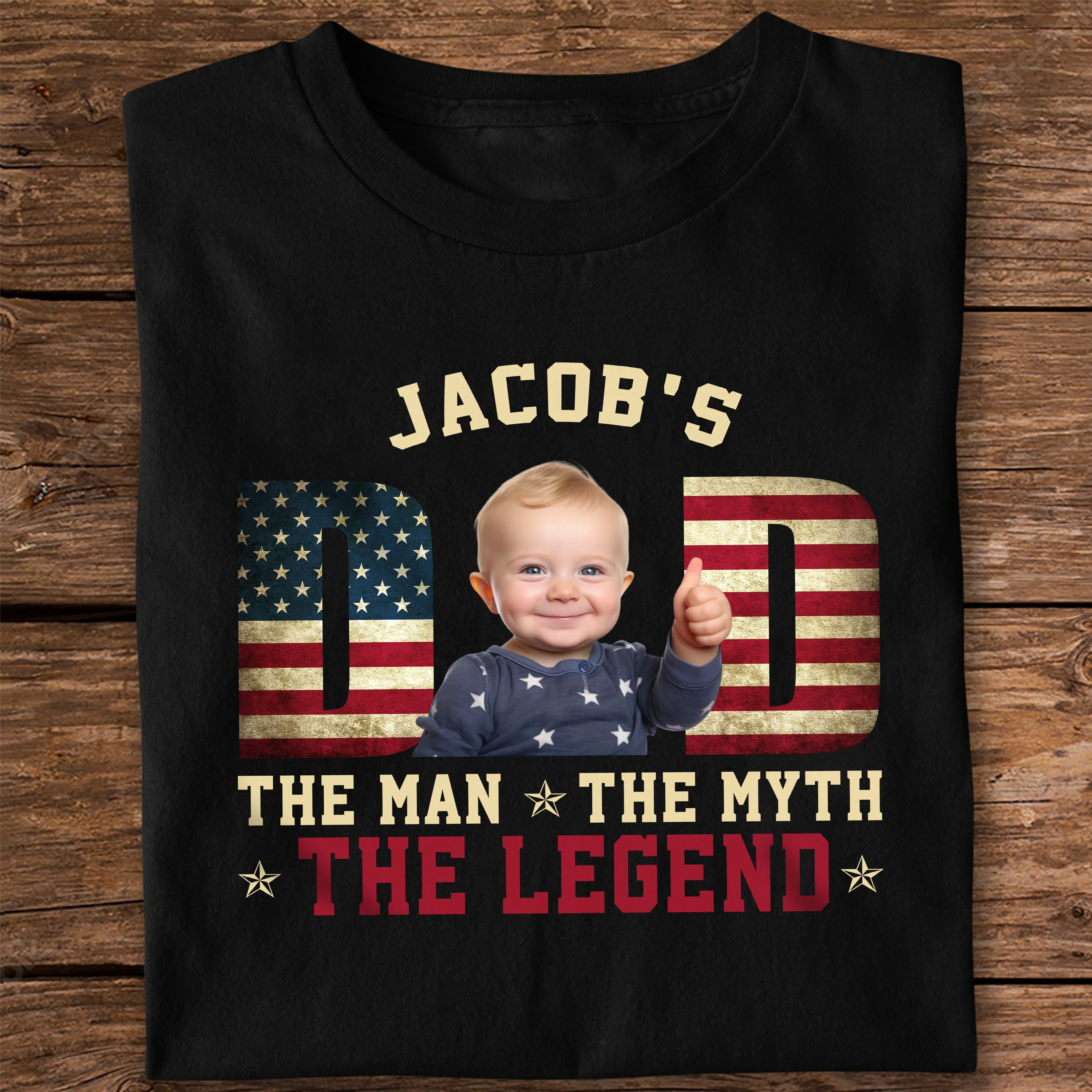 Custom Kid Photo - Dad, The Man The Myth The Legend Dad Shirt HA75 892416 - Image 8