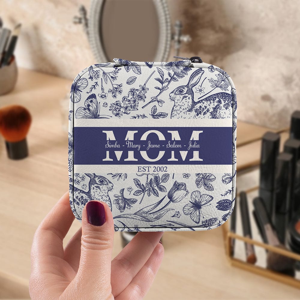 Custom Kids Names Mom Mama Grandma Gigi Nana Floral Personalized Jewelry Travel Box HA75 891630 - Image 2