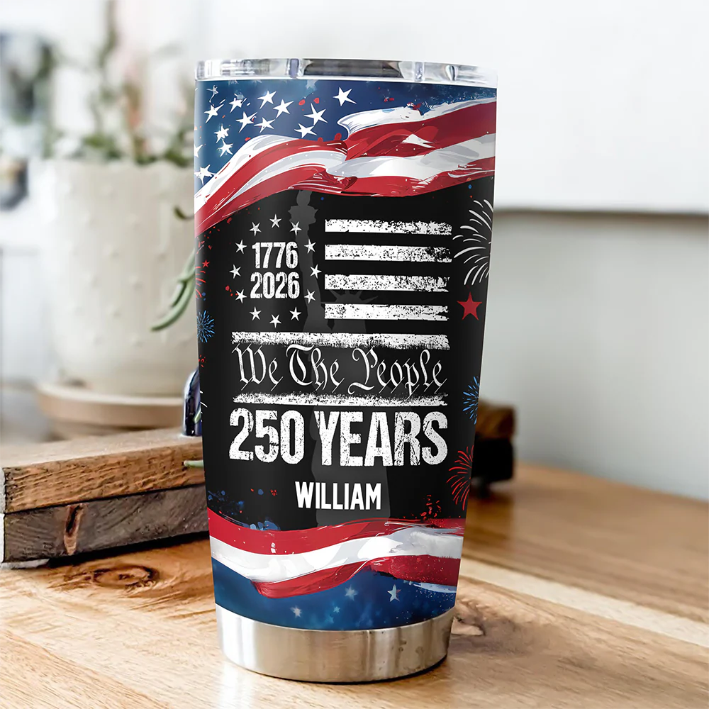 Custom Name 250 Years USA 250th Birthday 1776-2026 Eagle Fat Tumbler HA75 920990