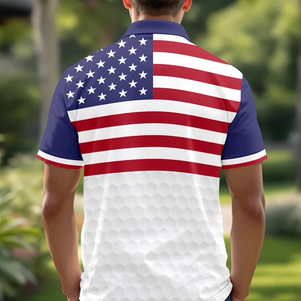 Custom Name American Flag Golf Polo Shirt Gift For Golfer, Golf Lovers HA75 898712 - Image 3