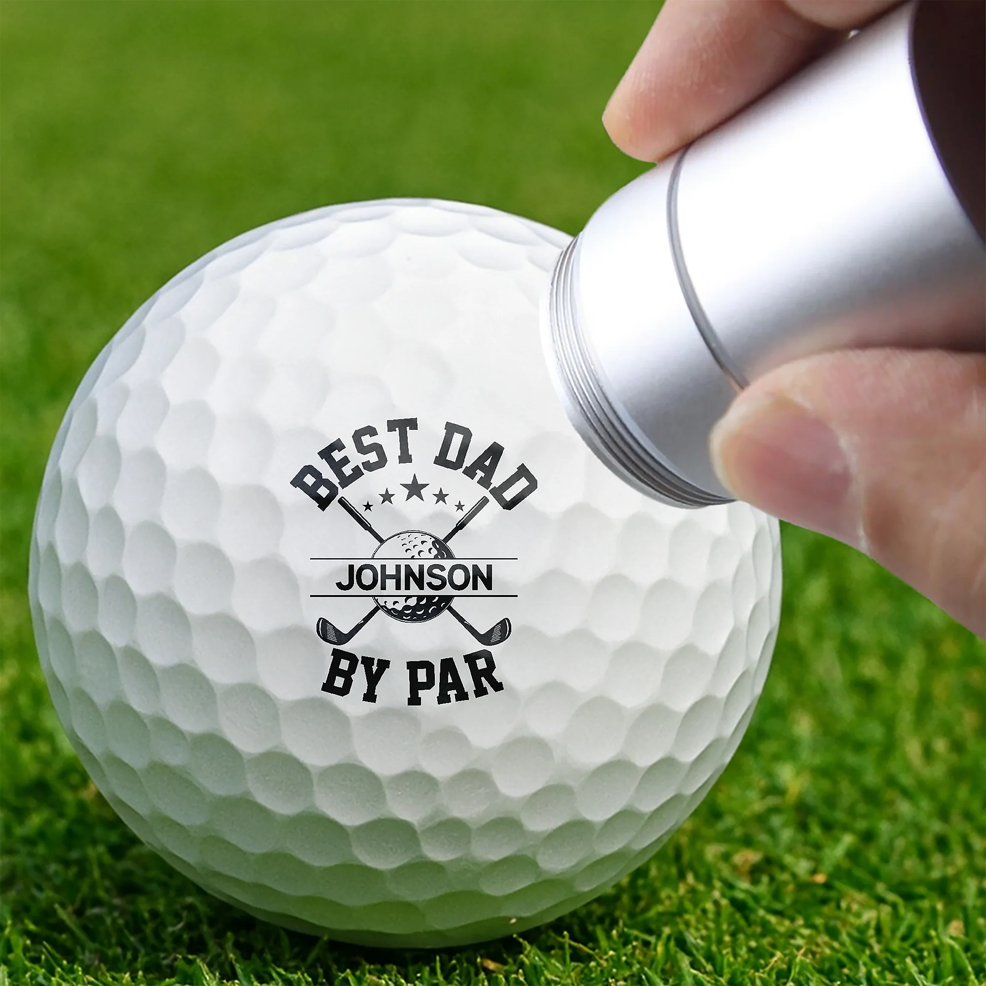 Custom Name Best Dad By Par - Family Personalized Golf Stamp Gift for Golfer, Golf Ball Marker HA75 898440 - Image 3