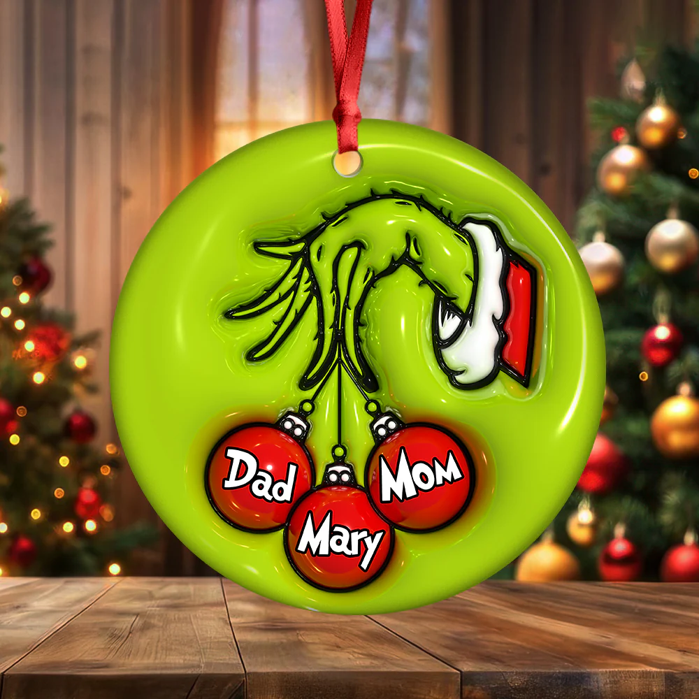 Custom Name Christmas Family Members Family 3D Effect Print Ceramic Ornament HA75 897450 - Image 3