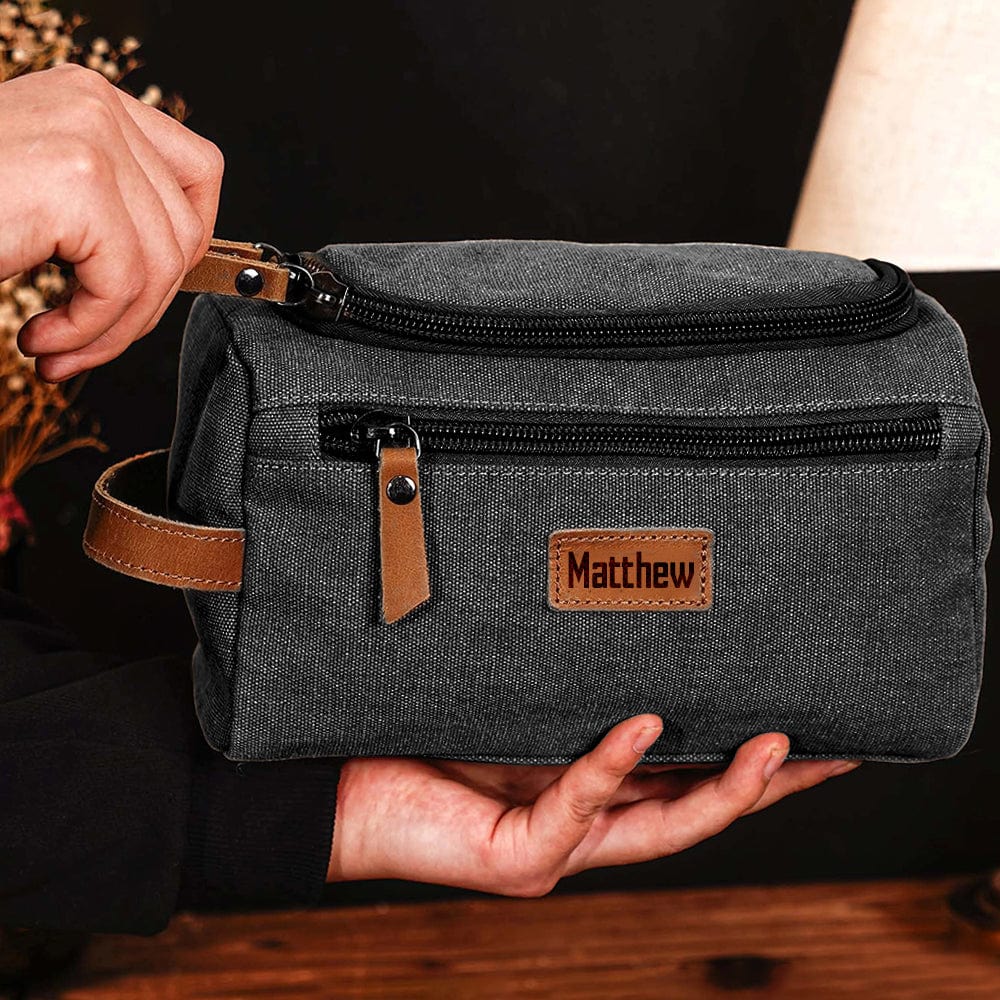 Custom Name Men's Canvas Toiletry Bag Personalized Valentine Gift, Father's Day Gift For Him HA75 891796