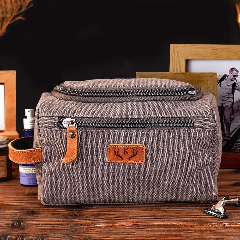 Custom Name Men's Canvas Toiletry Bag Personalized Valentine Gift, Father's Day Gift For Him HA75 891796 - Image 3