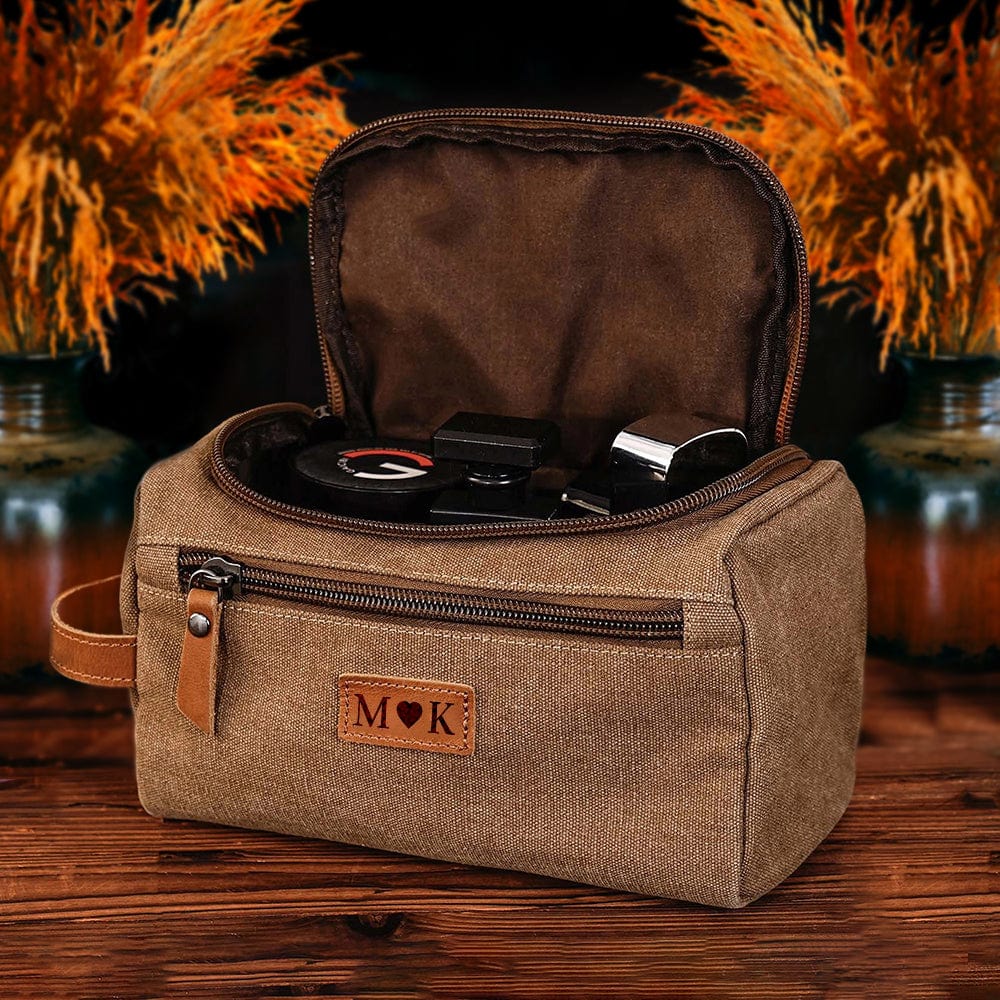 Custom Name Men's Canvas Toiletry Bag Personalized Valentine Gift, Father's Day Gift For Him HA75 891796 - Image 4