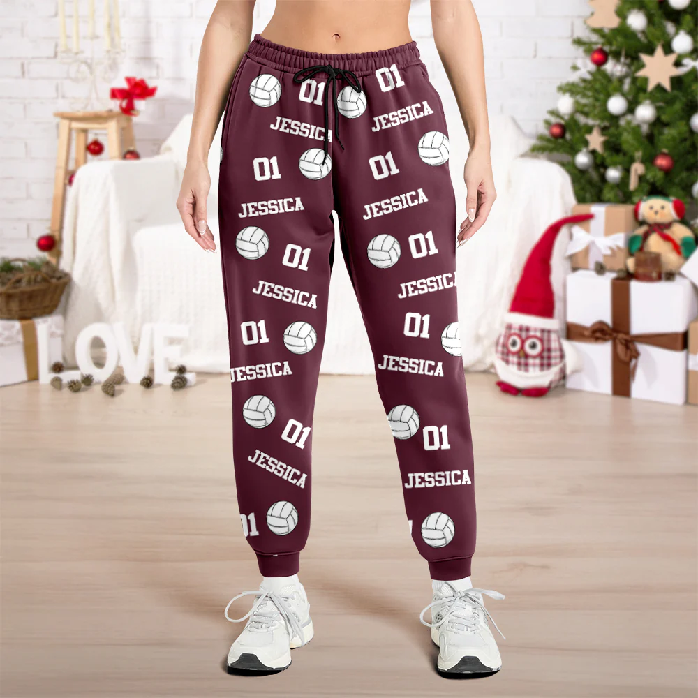 Custom Name, Number Volleyball Personalized Sweatpants HA75 897674 - Image 2