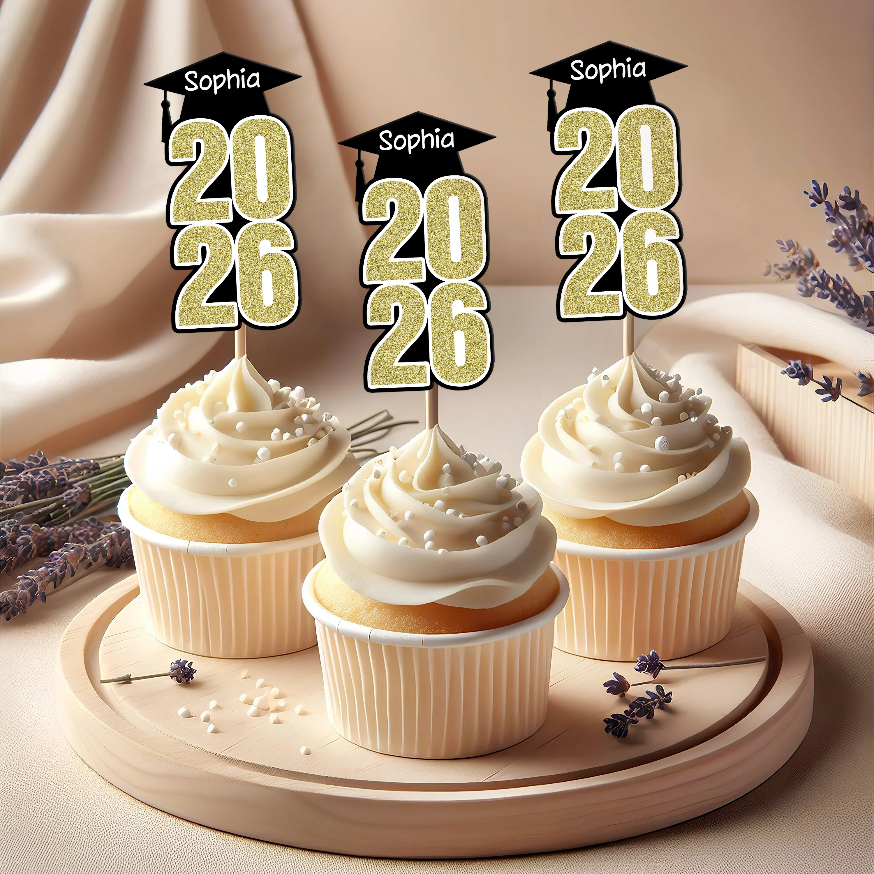 Custom Name Personalized Graduation Cupcake Toppers HA75 920078 - Image 2