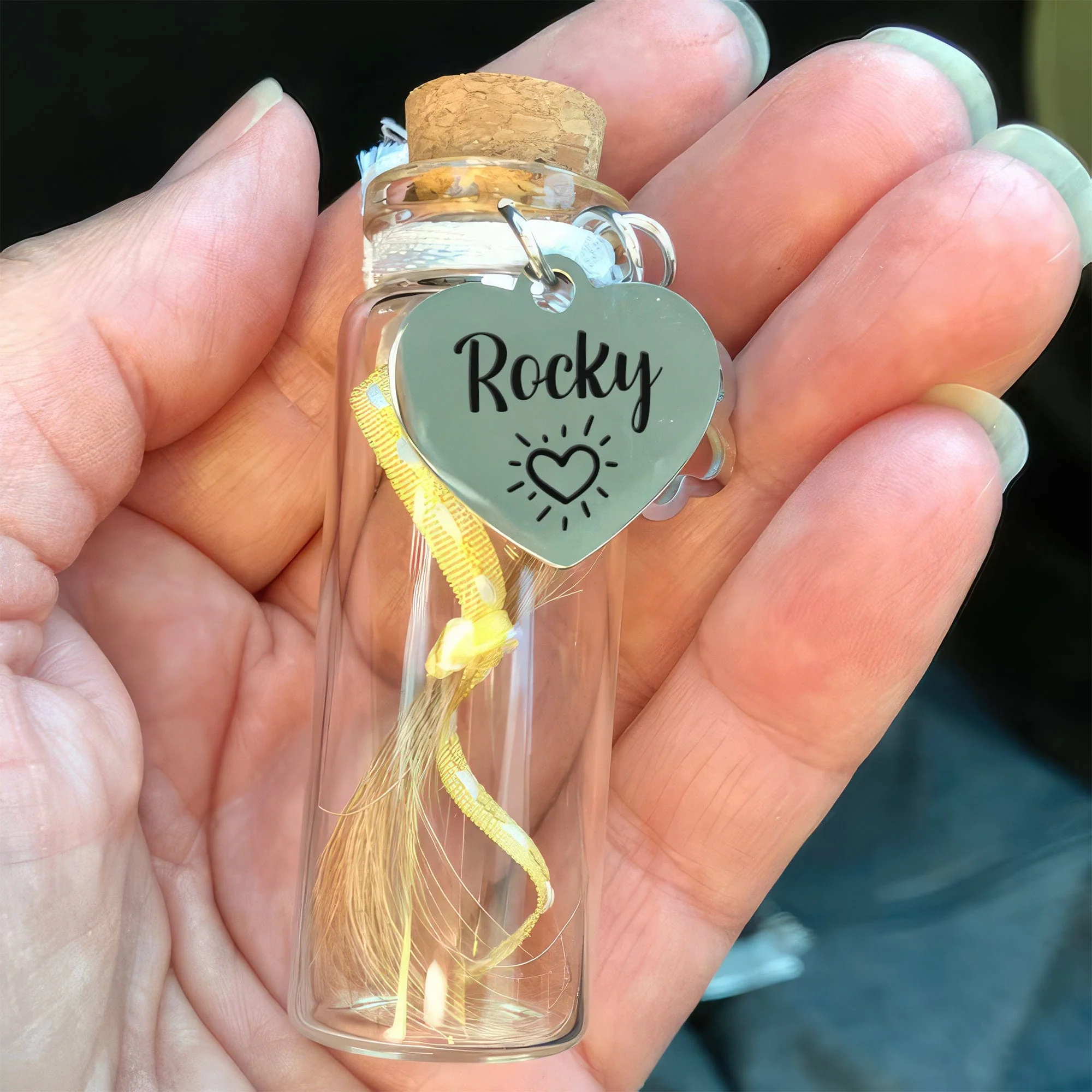 Custom Name Pet Fur Memorial Jar Personalized Gift HA75 890614