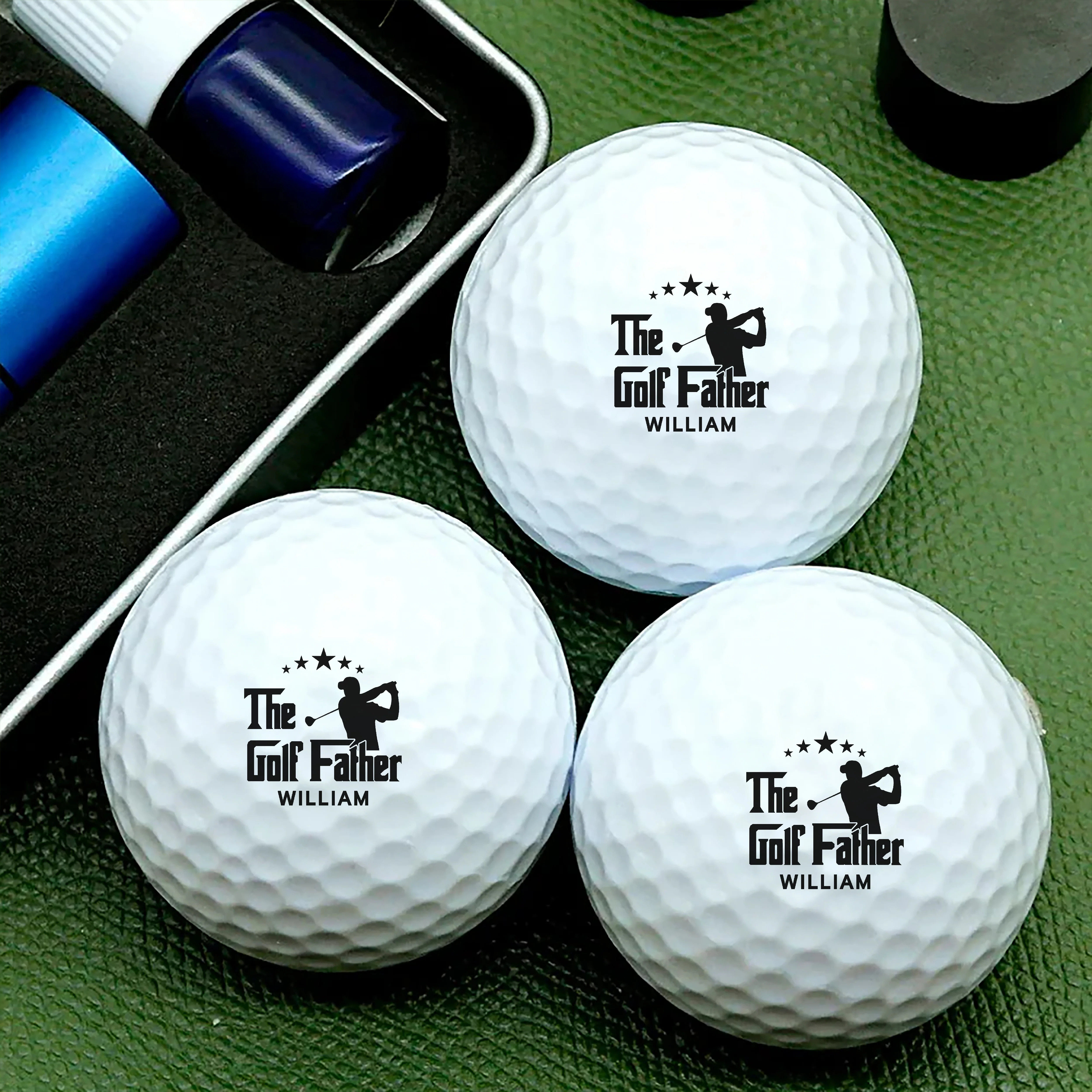 Custom Name The Golf Father Personalized Golf Ball Stamp Box Gift for Golfer, Golf Ball Marker HA75 898438 - Image 3
