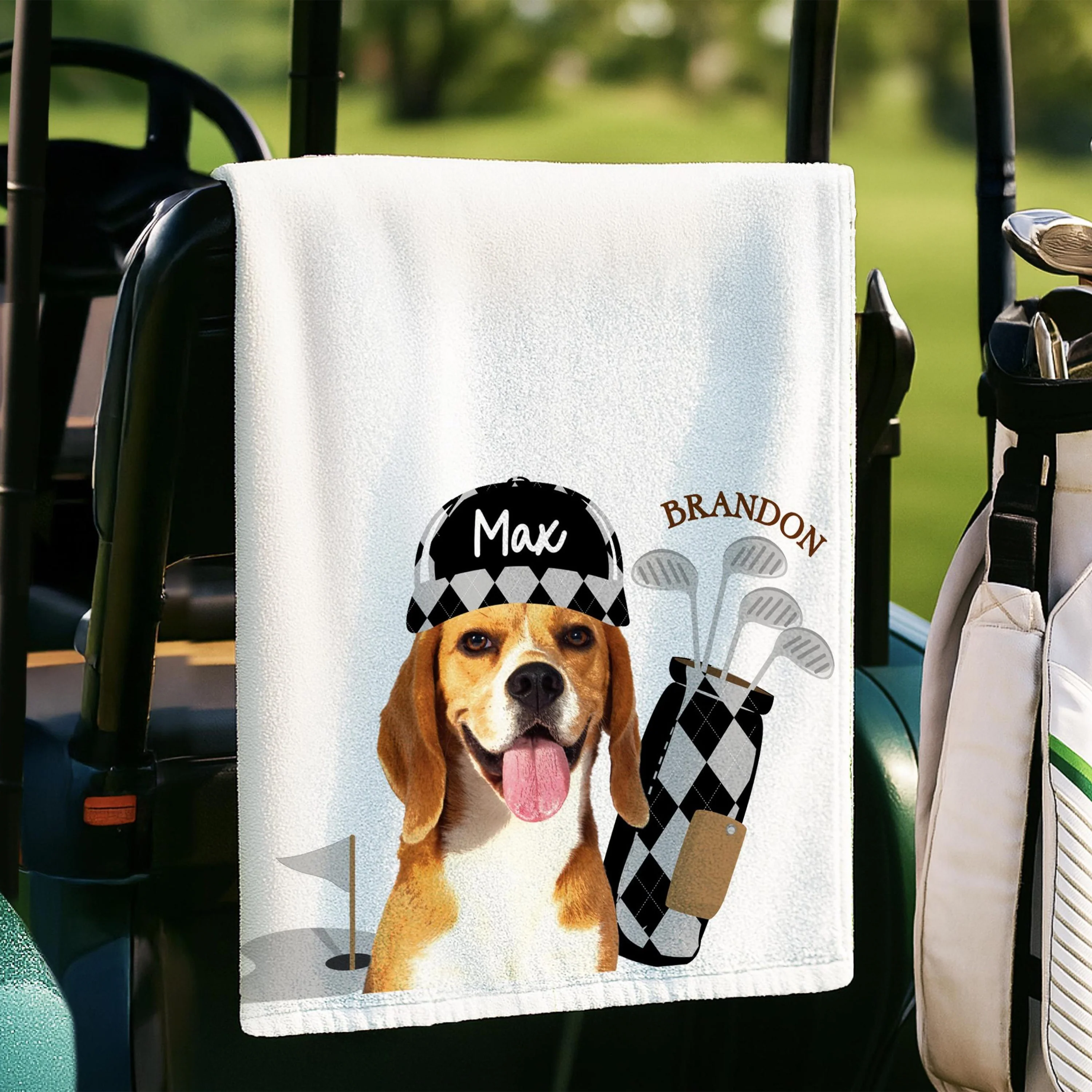 Custom Pet Golf Towel with Pet Photo, Personalized Dog Towel, Custom Cat Cotton Golf Towel HA75 898506 - Image 6