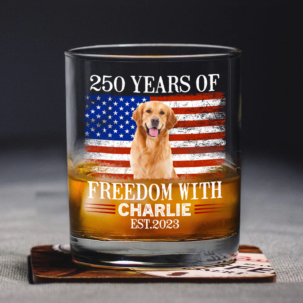 Custom Photo 250 Years Of Freedom With Dog Cat Pet Whiskey Glass HA75 920298 - Image 6
