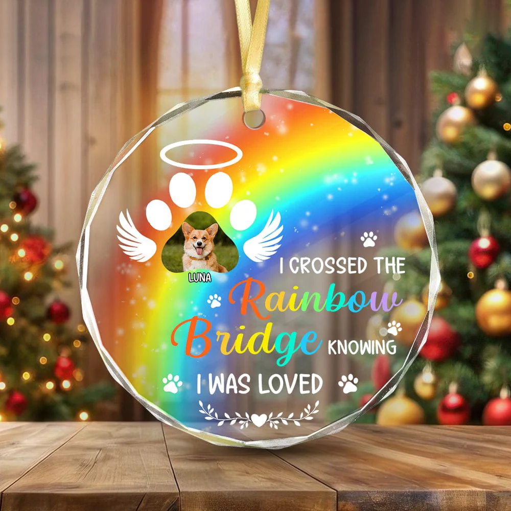 Custom Photo A Piece Of My Heart Memorial Dog Glass Ornament HA75 891498