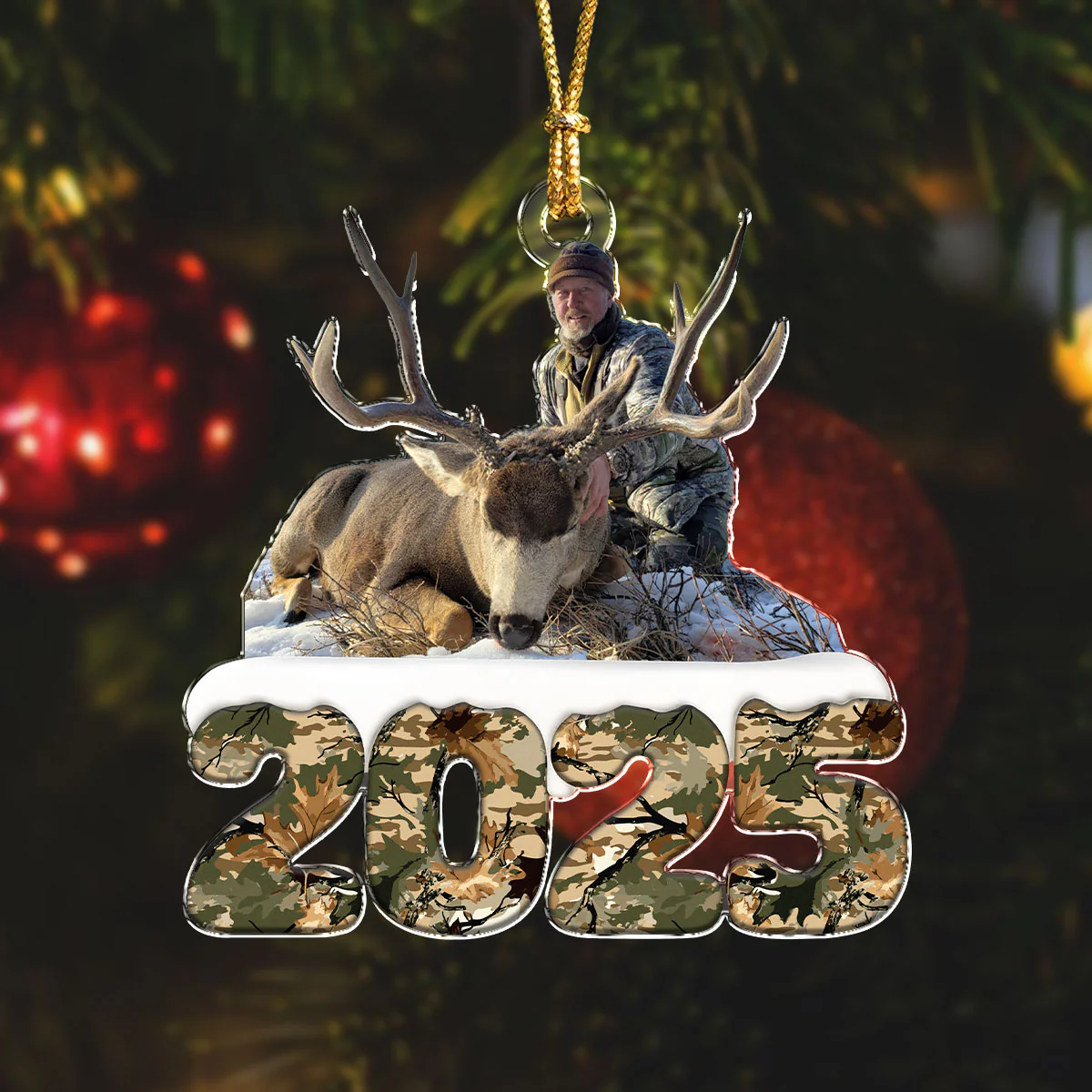 Custom Photo Acrylic Ornament Christmas Gifts For Deer Hunting Lovers HA75 898026 - Image 4