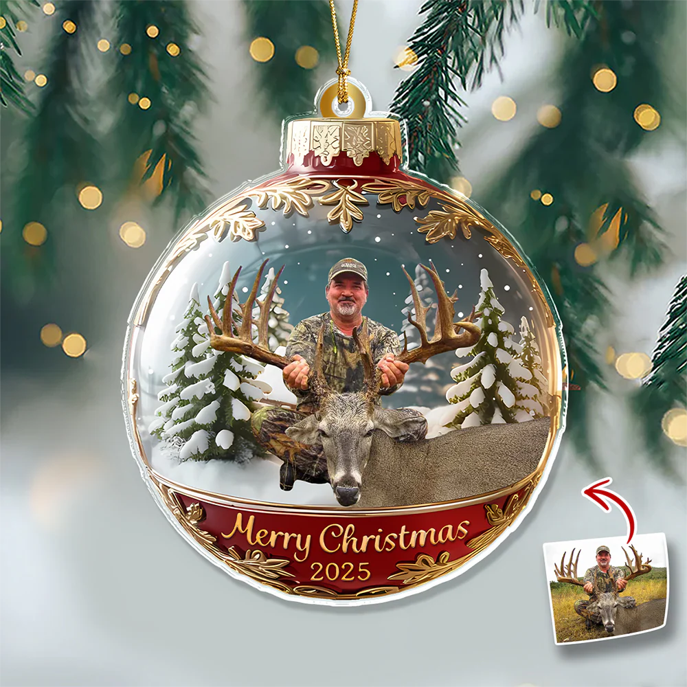 Custom Photo Acrylic Ornament Christmas Gifts For Deer Hunting Lovers HA75 898384 - Image 4