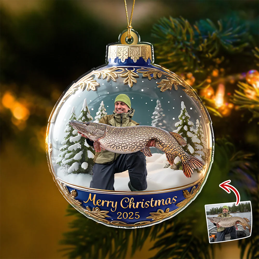 Custom Photo Acrylic Ornament Personalized Christmas Gifts For Fishing Lovers HA75 898380 - Image 8