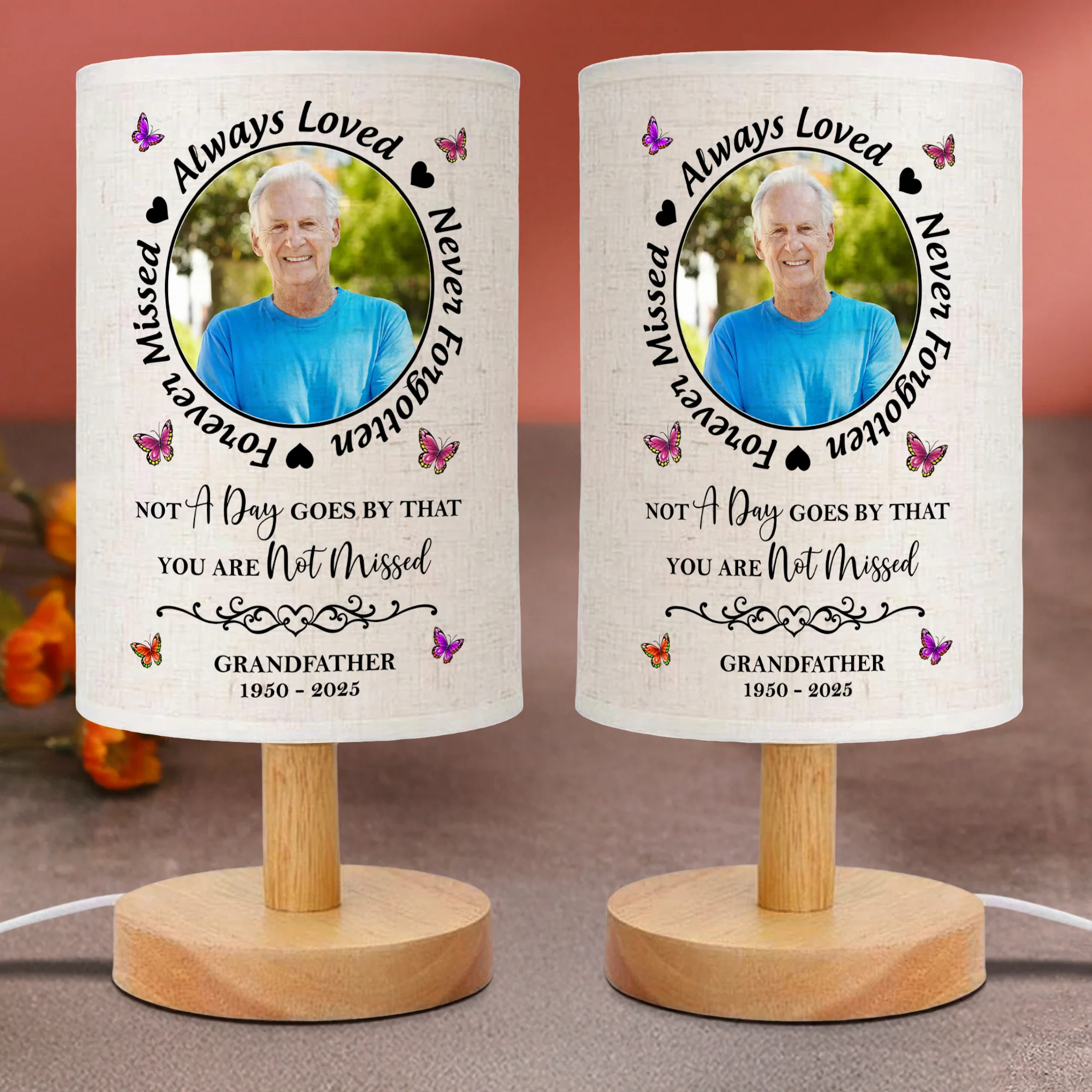 Custom Photo Always In Our Thoughts Memorial Fabric Lamp HA75 892358 - Image 4