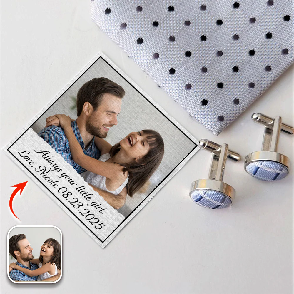 Custom Photo Always Your Little Girl Tie Patch For Men Father of the Bride HA75 897900 - Image 4