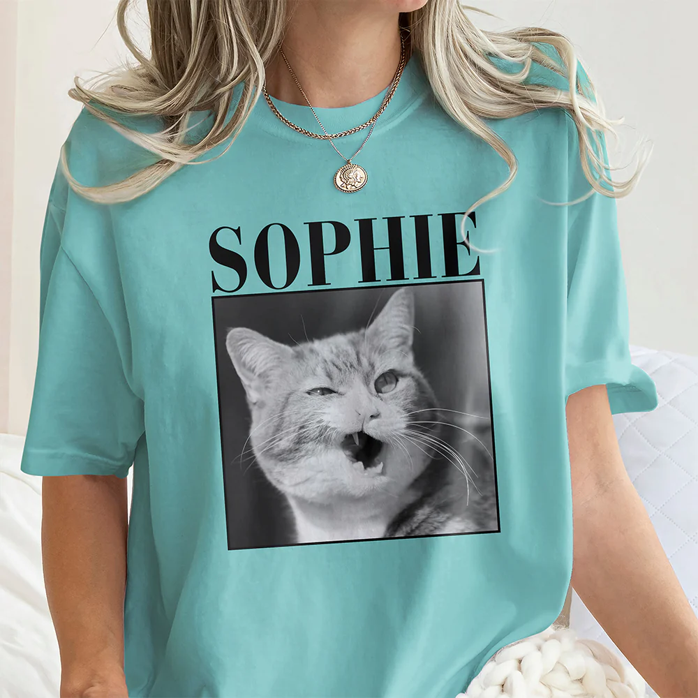 Custom Photo and Name Cat Pet Comfort Shirt Gift For Cat Pet Lovers HA75 897418 - Image 2