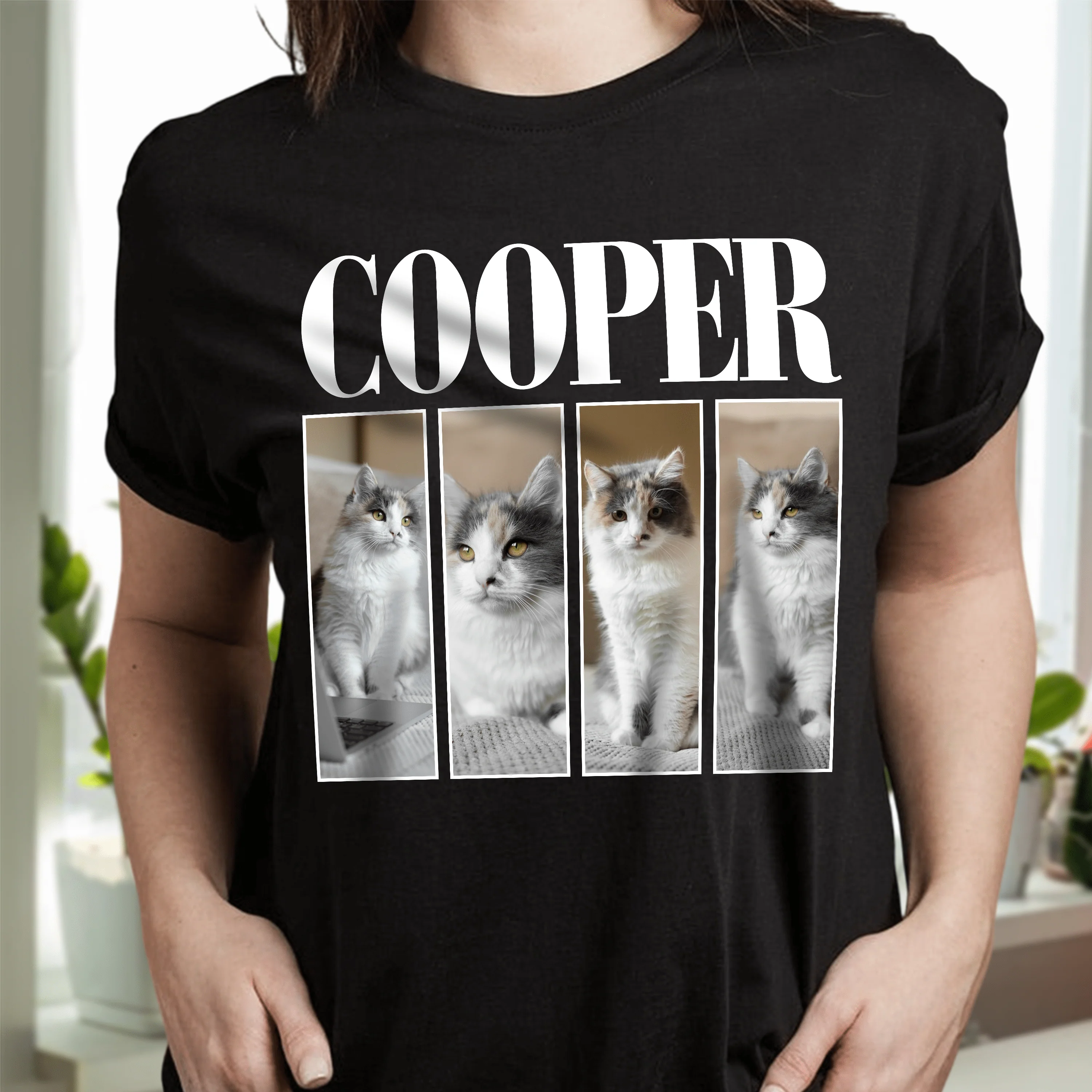 Custom Photo And Name Dog Cat Pets Family Dark Shirt HA75 891918 - Image 3