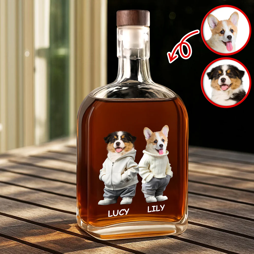Custom Photo And Name Dog Whiskey Bottle For Dog, Pet Lovers HA75 897578 - Image 5
