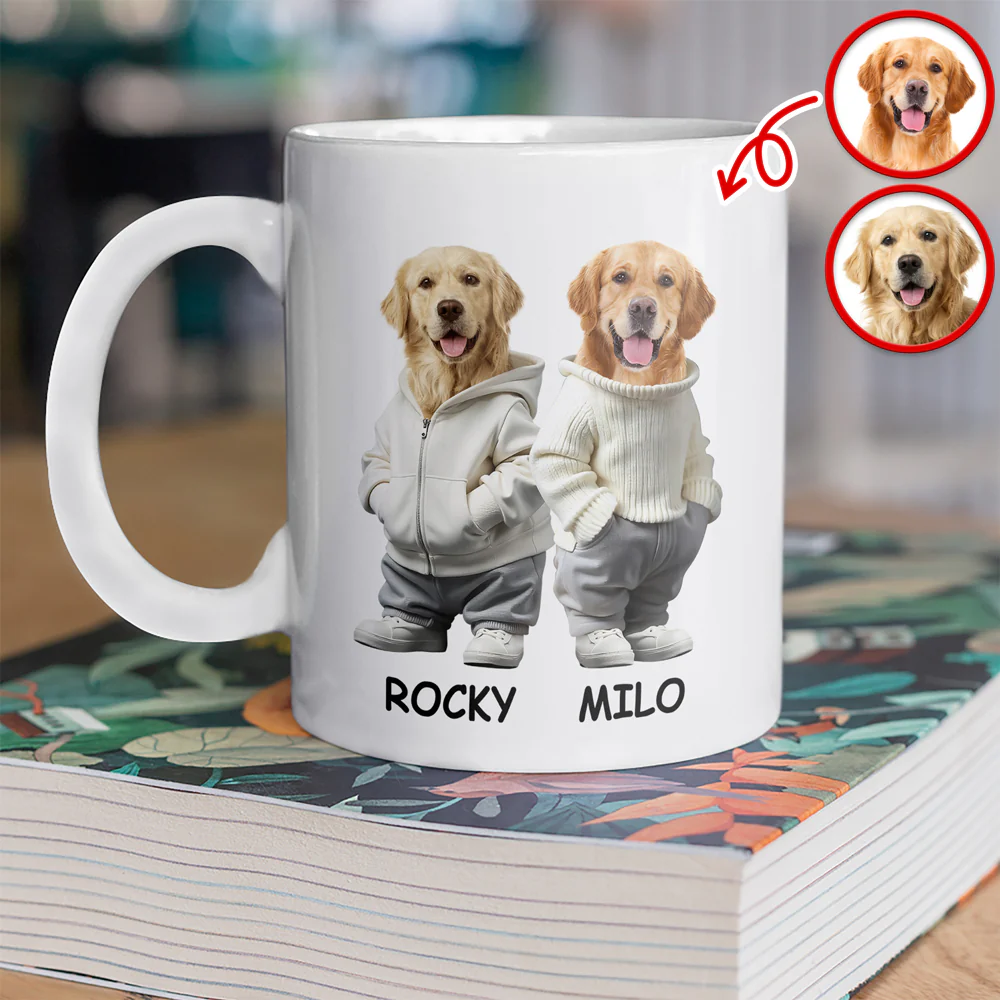 Custom Photo And Name Dog White Mug For Dog Pet Lovers HA75 897596 - Image 2