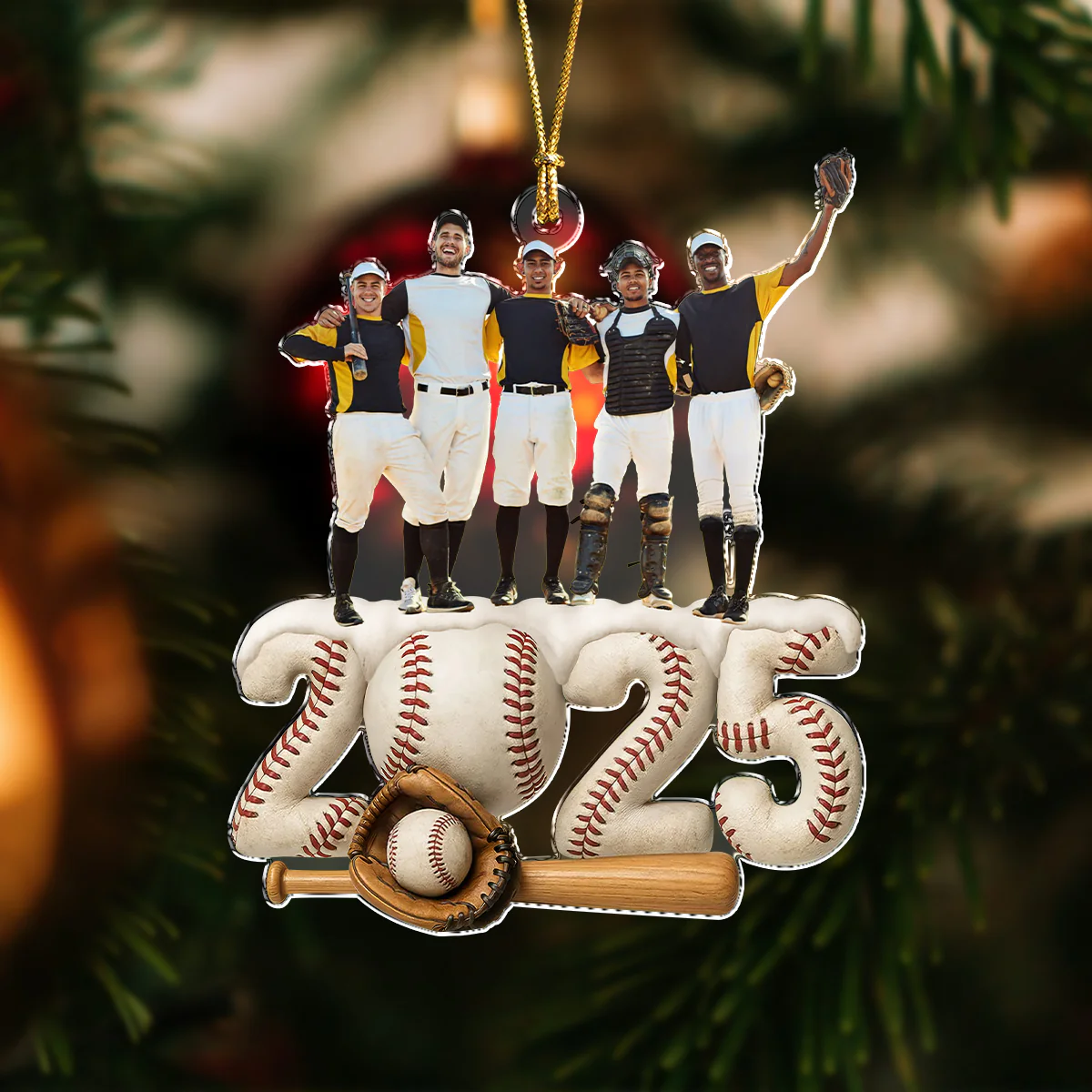 Custom Photo Baseball Team Christmas Acrylic Ornament HA75 897930 - Image 5