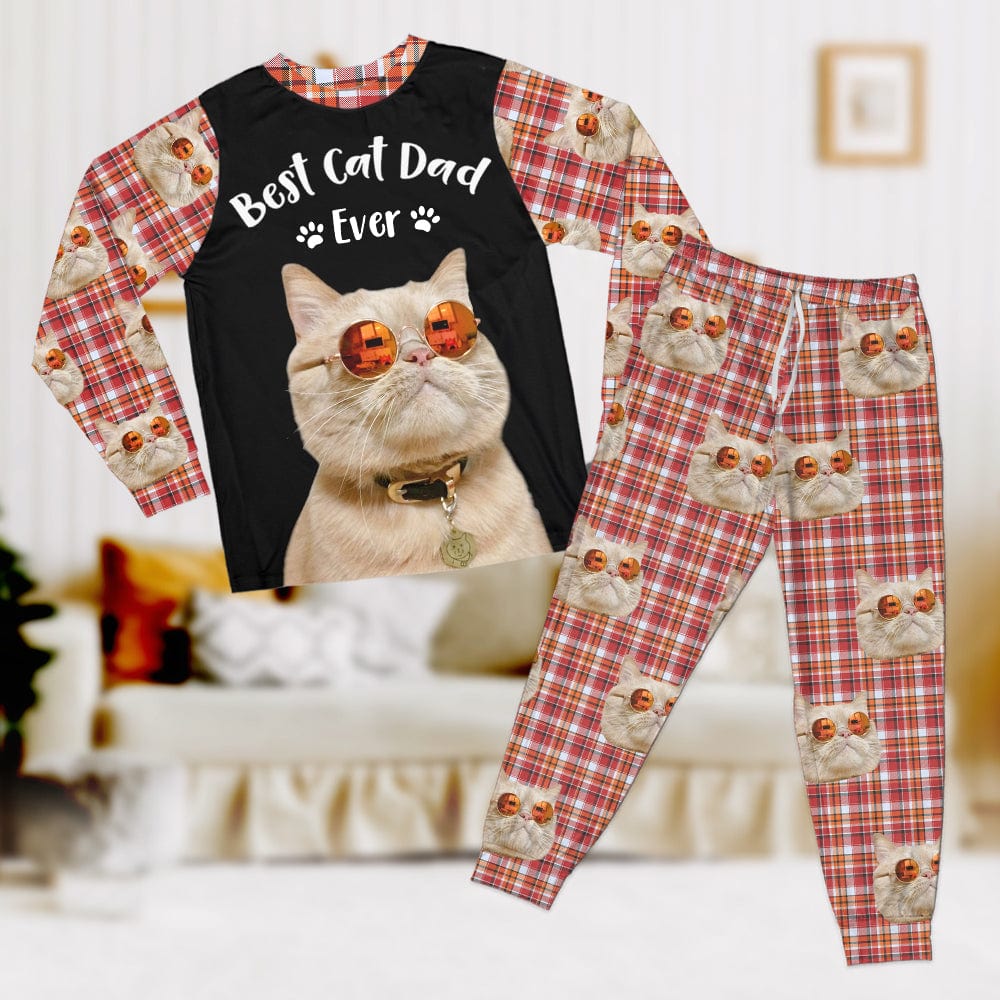 Custom Photo Best Cat Mom, Cat Dad Ever Christmas Sleepwear HA75 891560 - Image 3