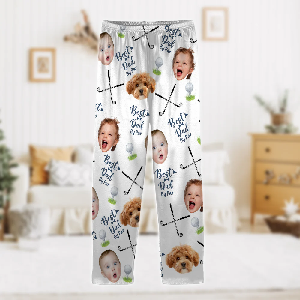 Custom Photo Best Dad By Par Pajamas Gift For Golf Lovers HA75 892730 - Image 4