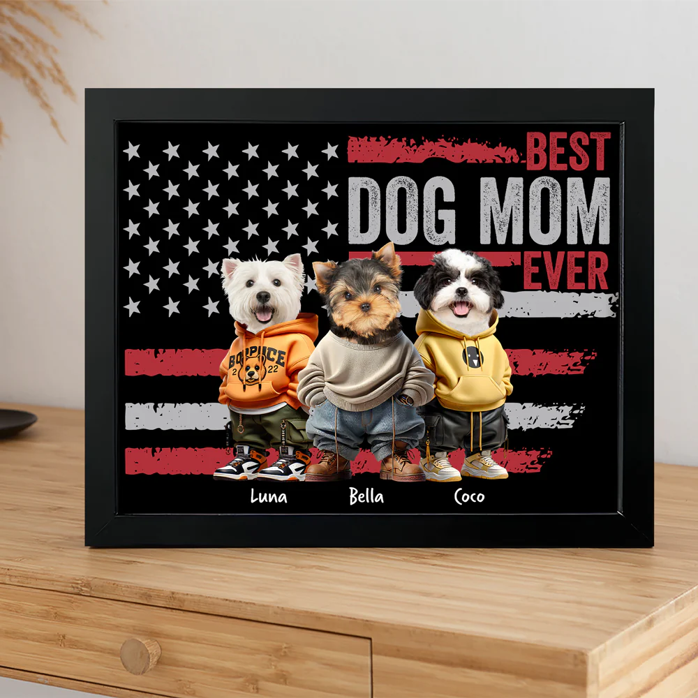 Custom Photo Best Dog Cat Dad Ever US Flag Picture Frame Uniform Ver HA75 892190 - Image 5