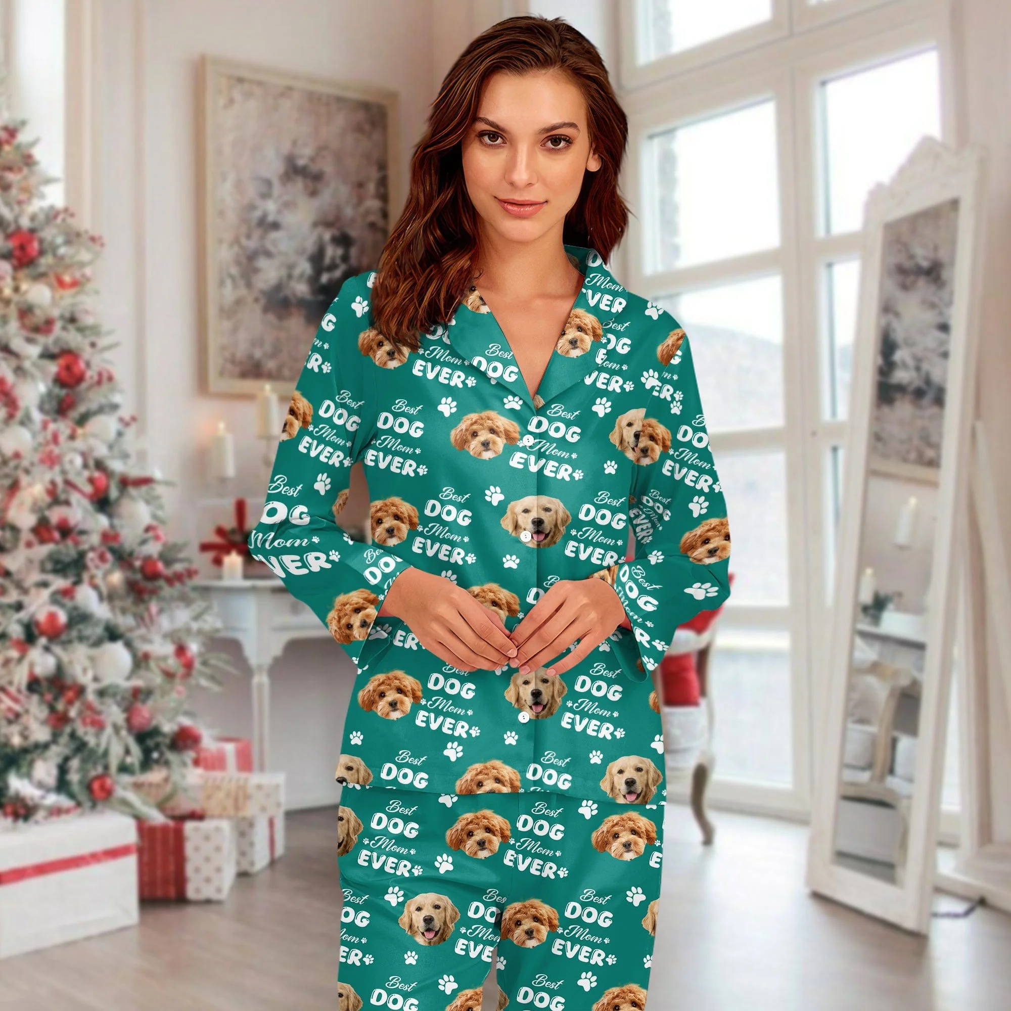 Custom Photo Best Dog Dad Ever, Best Dog Mom Ever, Best Cat Dad Ever, Best Cat Mom Ever Pajamas HA75 891786 - Image 2