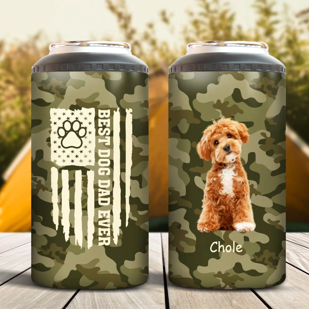 Custom Photo Best Dog Dad Ever Nation Flag Cooler Tumbler HA75 891090