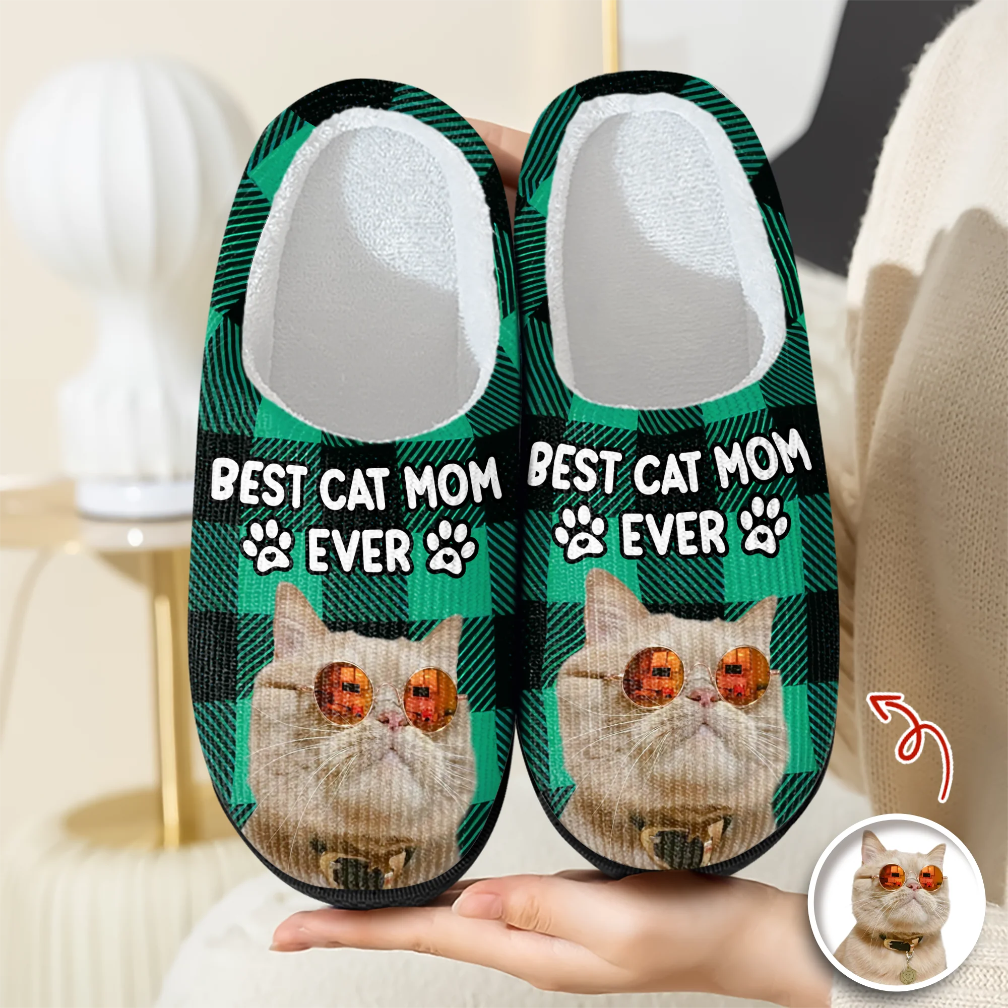 Custom Photo Best Dog Mom, Dog Dad Ever Slippers Gift For Pet Lovers HA75 897002 - Image 3