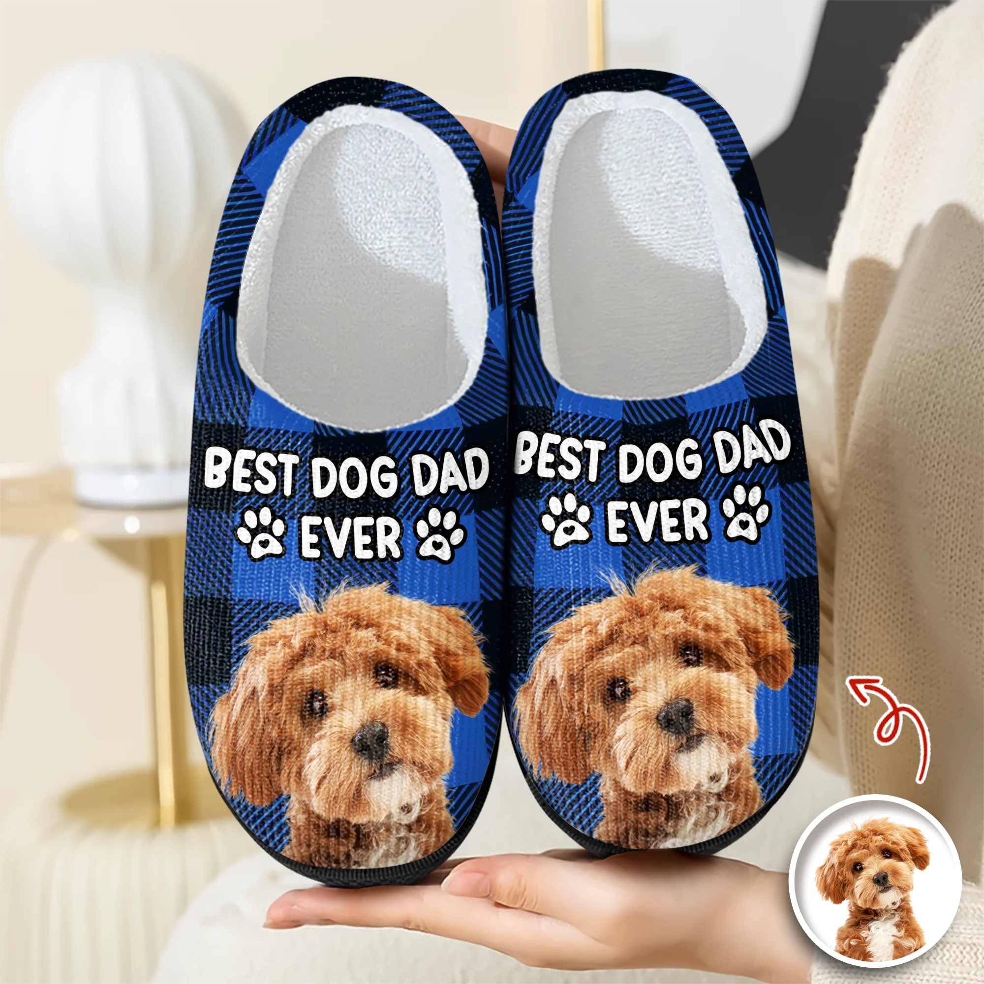 Custom Photo Best Dog Mom, Dog Dad Ever Slippers Gift For Pet Lovers HA75 897002 - Image 8