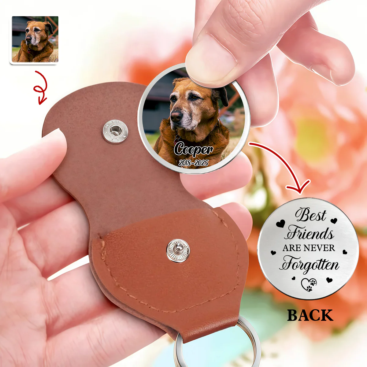 Custom Photo Best Friends Are Never Forgotten Memorial Pocket Hug HA75 897982 - Image 3