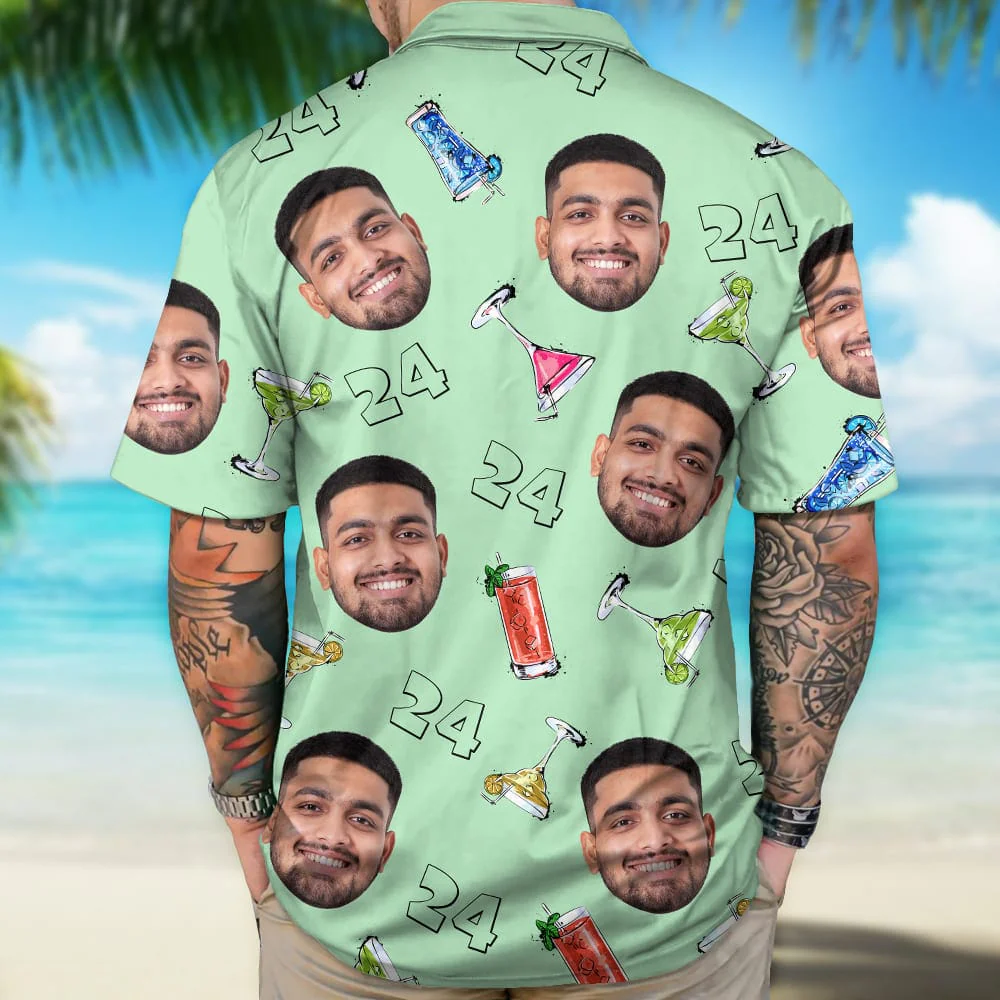 Custom Photo Birthday Party Drinks Hawaii Shirt HA75 891398 - Image 2