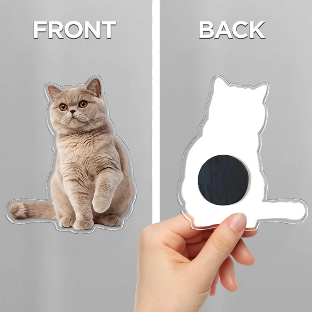 Custom Photo Cat Pet Personalized Acrylic Fridge Magnet For Cat Lovers HA75 897908 - Image 4