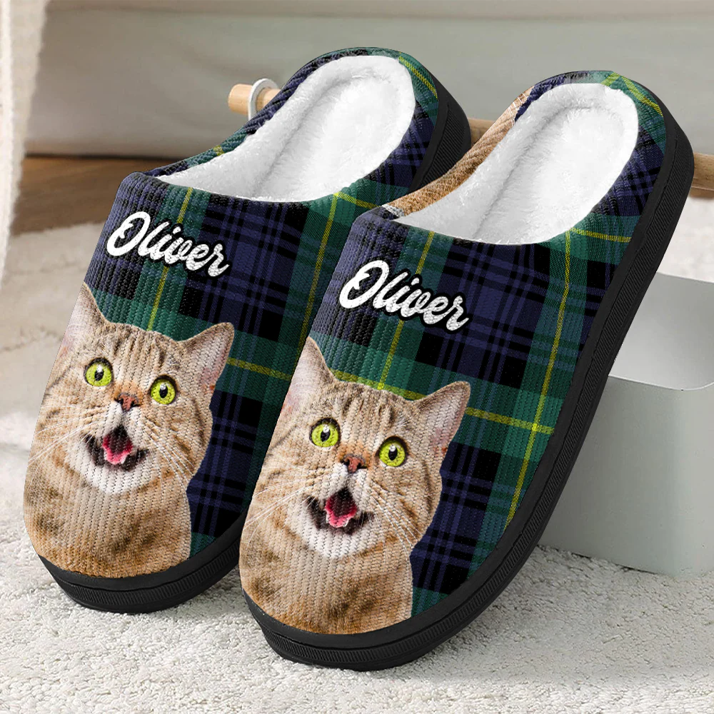 Custom Photo Christmas Cat Slippers Gift For Cat Lovers, Pet Lovers HA75 897280 - Image 5