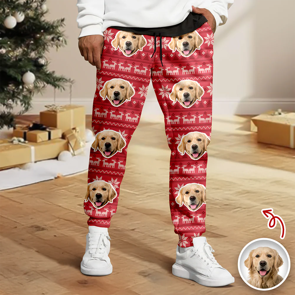 Custom Photo Christmas Is Coming Sweatpants Gift For Dog Lovers HA75 892846 - Image 2