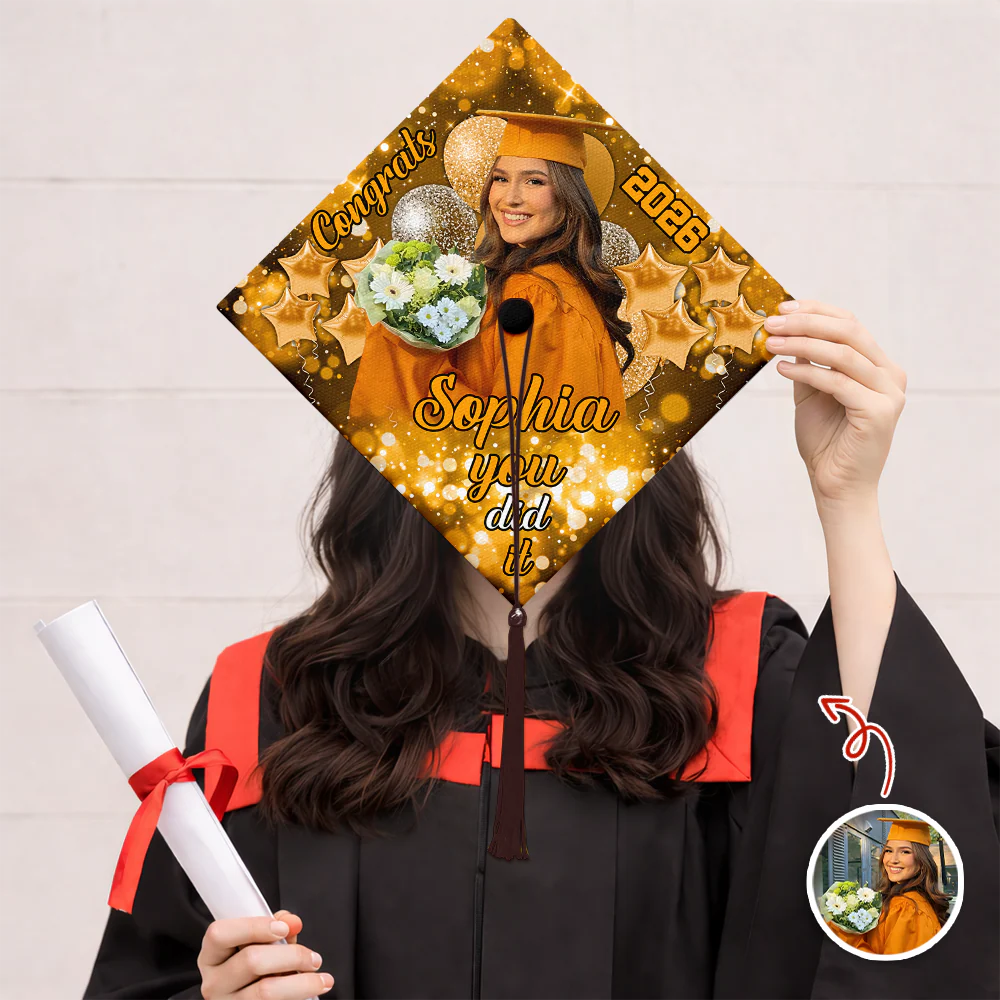 Custom Photo Class Of 2026 Personalized Graduation Cap Topper HA75 920616 - Image 5