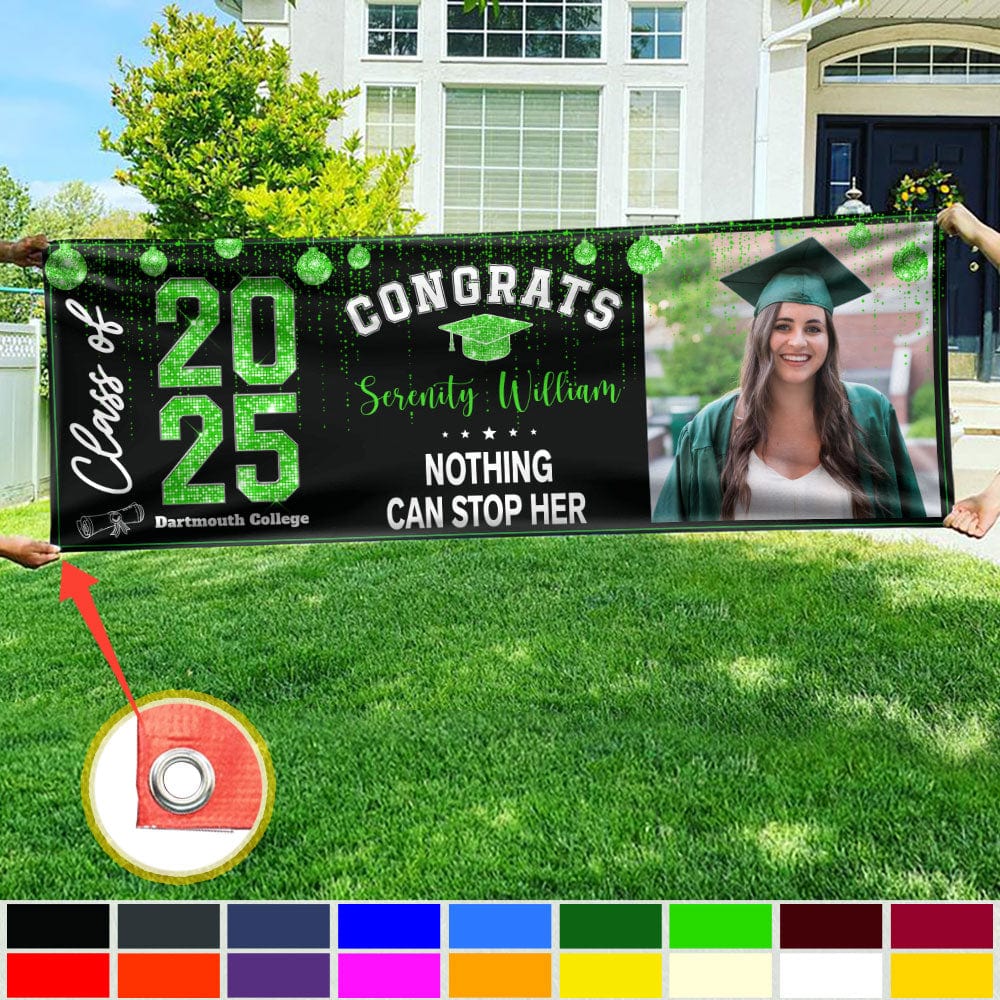 Custom Photo Congrats 2026 Graduate Disco Style Personalized Banner - Graduation Decor Gift HA75 891866 - Image 6