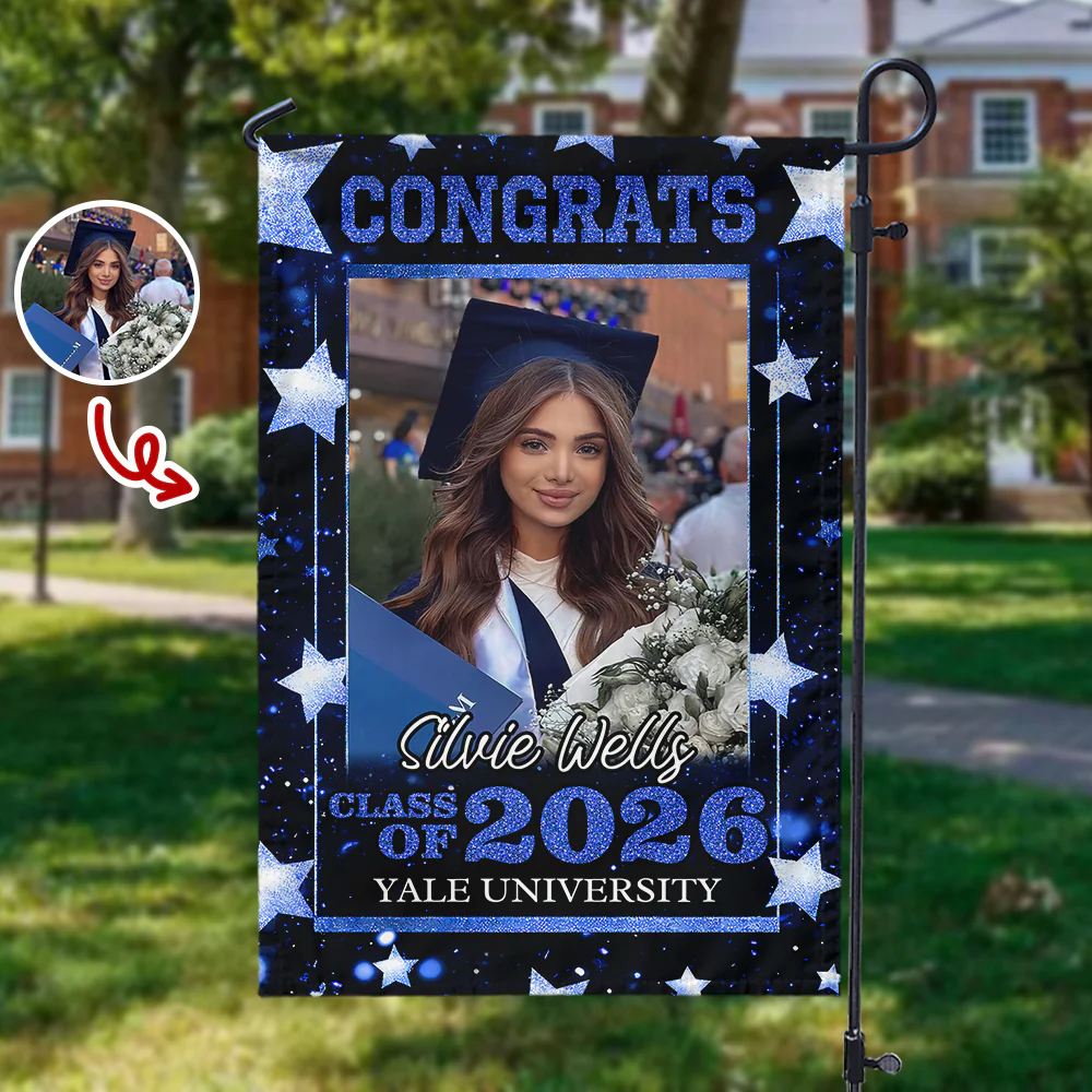 Custom Photo Congrats Class Of 2026 Graduation Garden Flag HA75 920452 - Image 2
