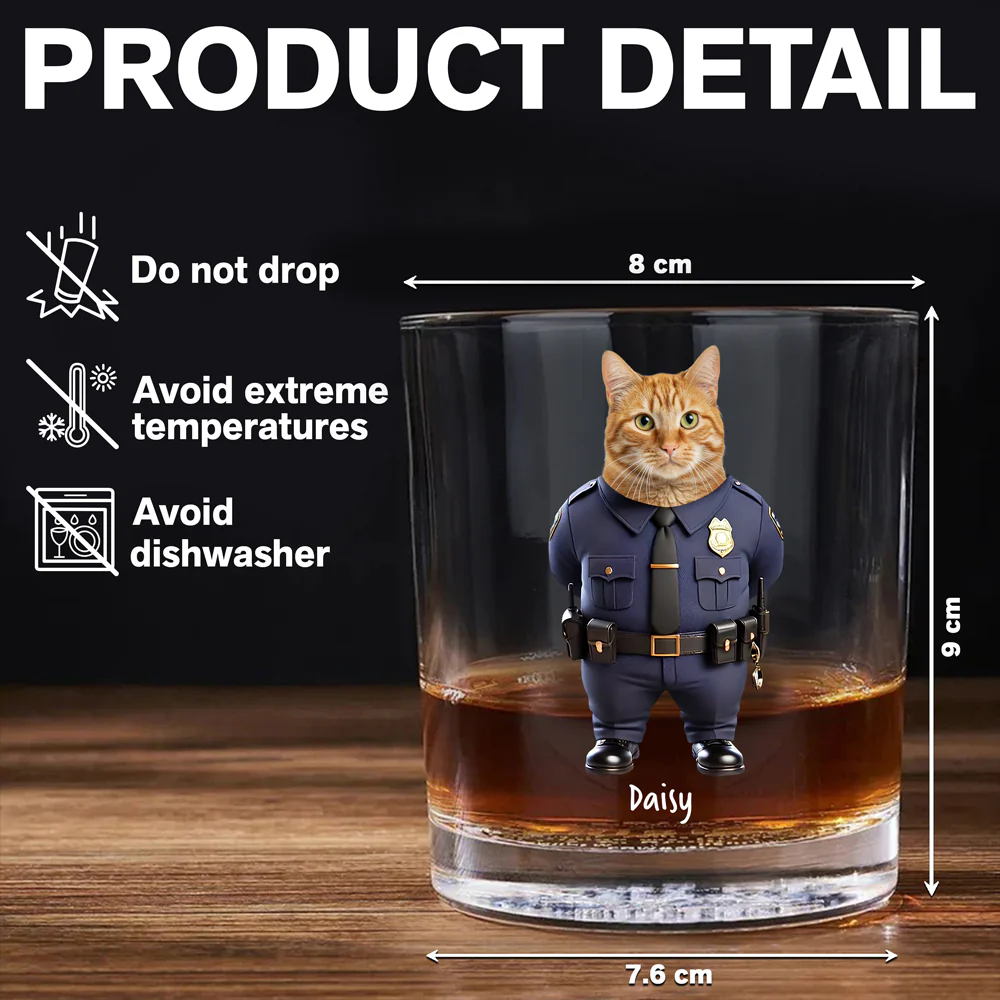 Custom Photo Cool Dog Cat in Dad’s Work Outfit Whiskey Glass Father's Day Gift HA75 892382 - Image 6